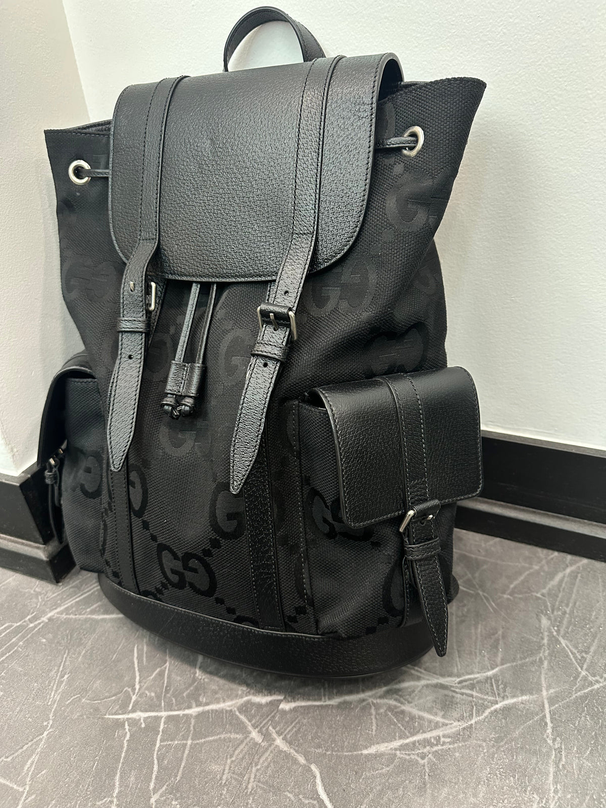 Gucci Jumbo GG Backpack Black (Size OS) - Image 2