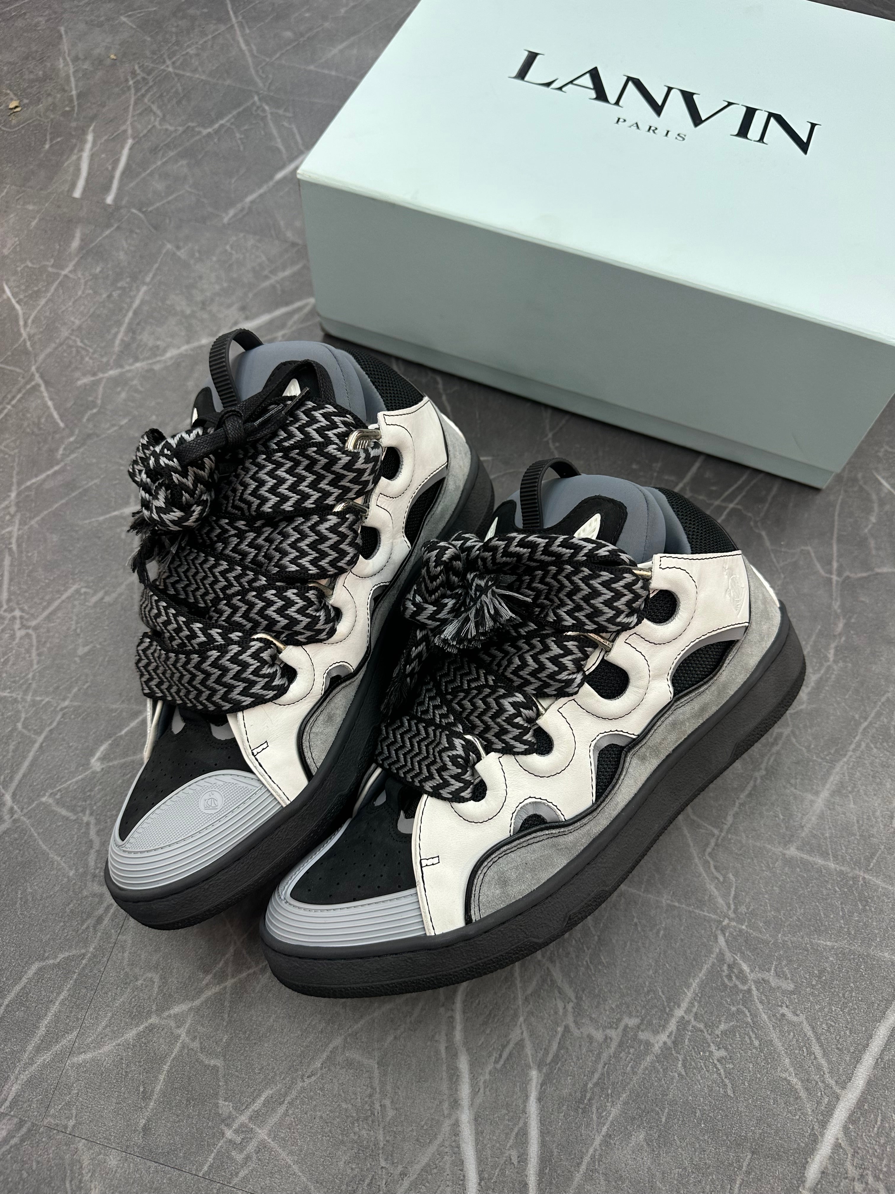 Lanvin Curb Sneakers “Black Grey”