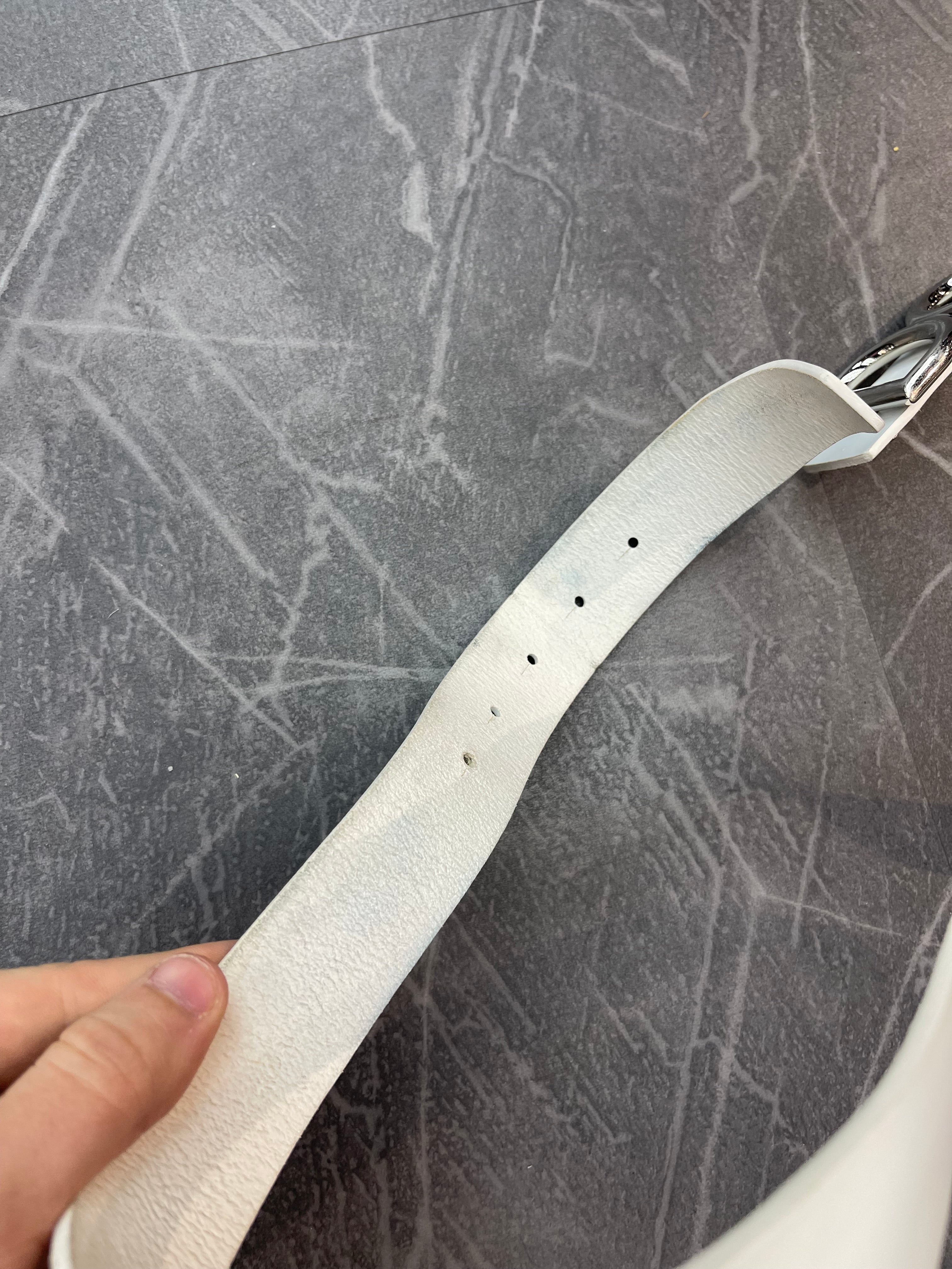 Dolce & Gabbana White Leather Belt