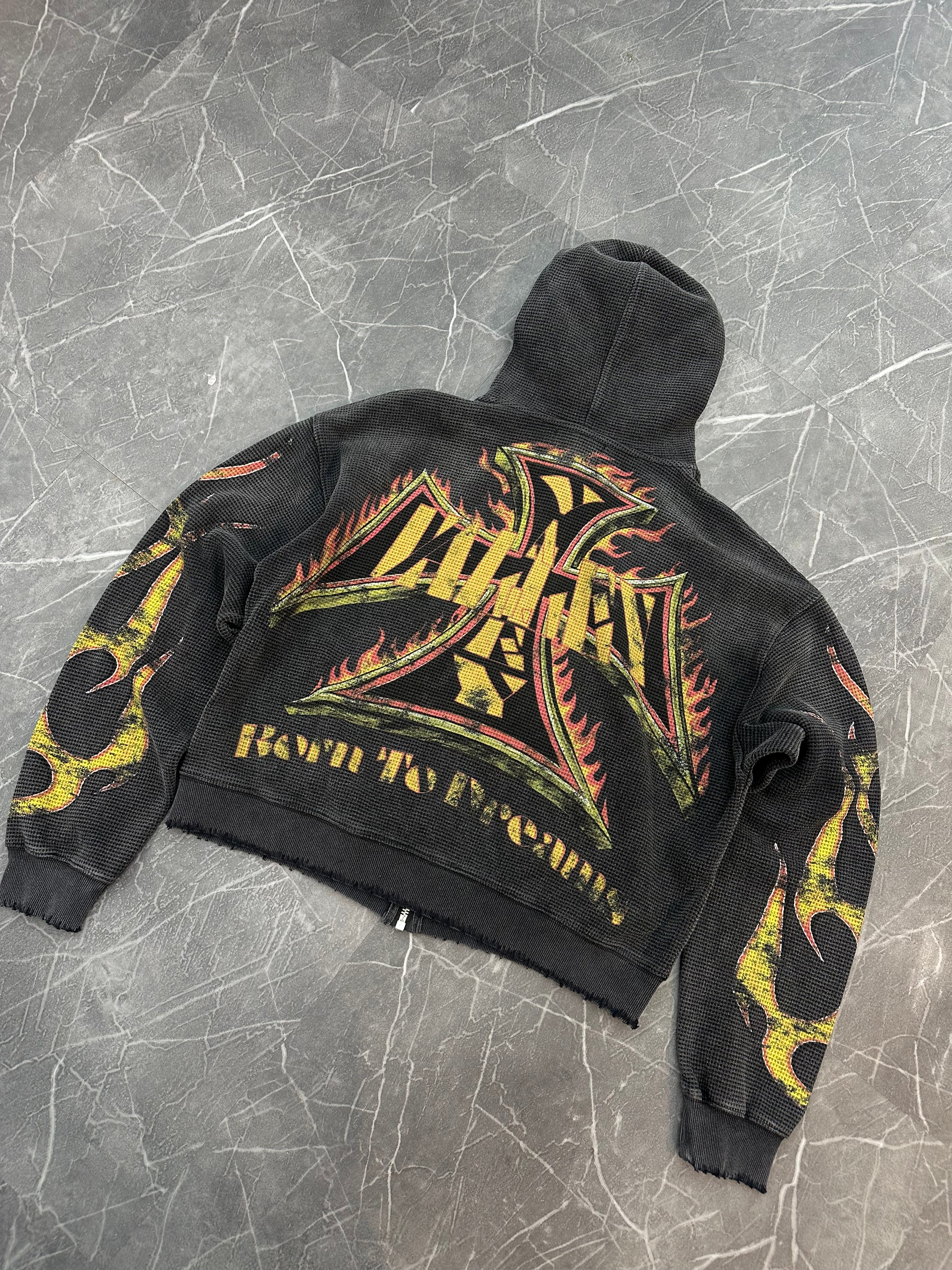 Vale Reborn Waffle Zip Up Black