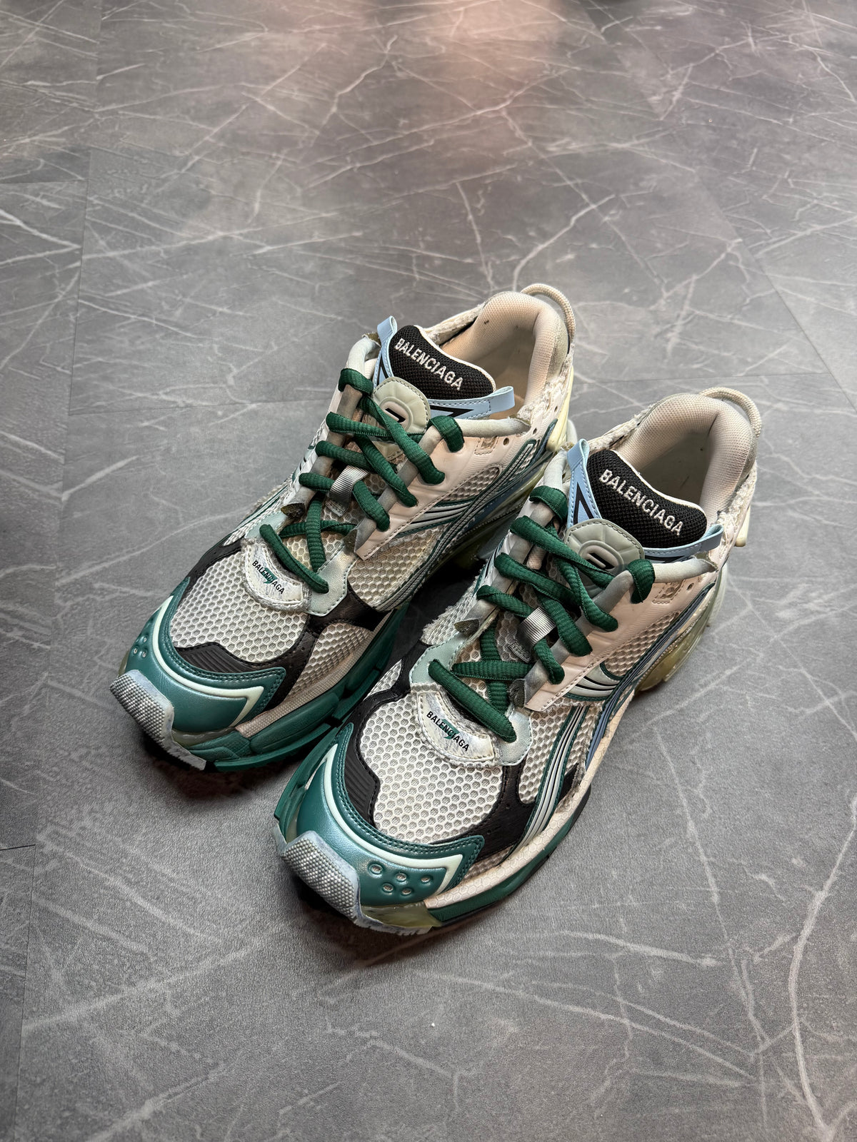 Balenciaga Runner White Green Blue