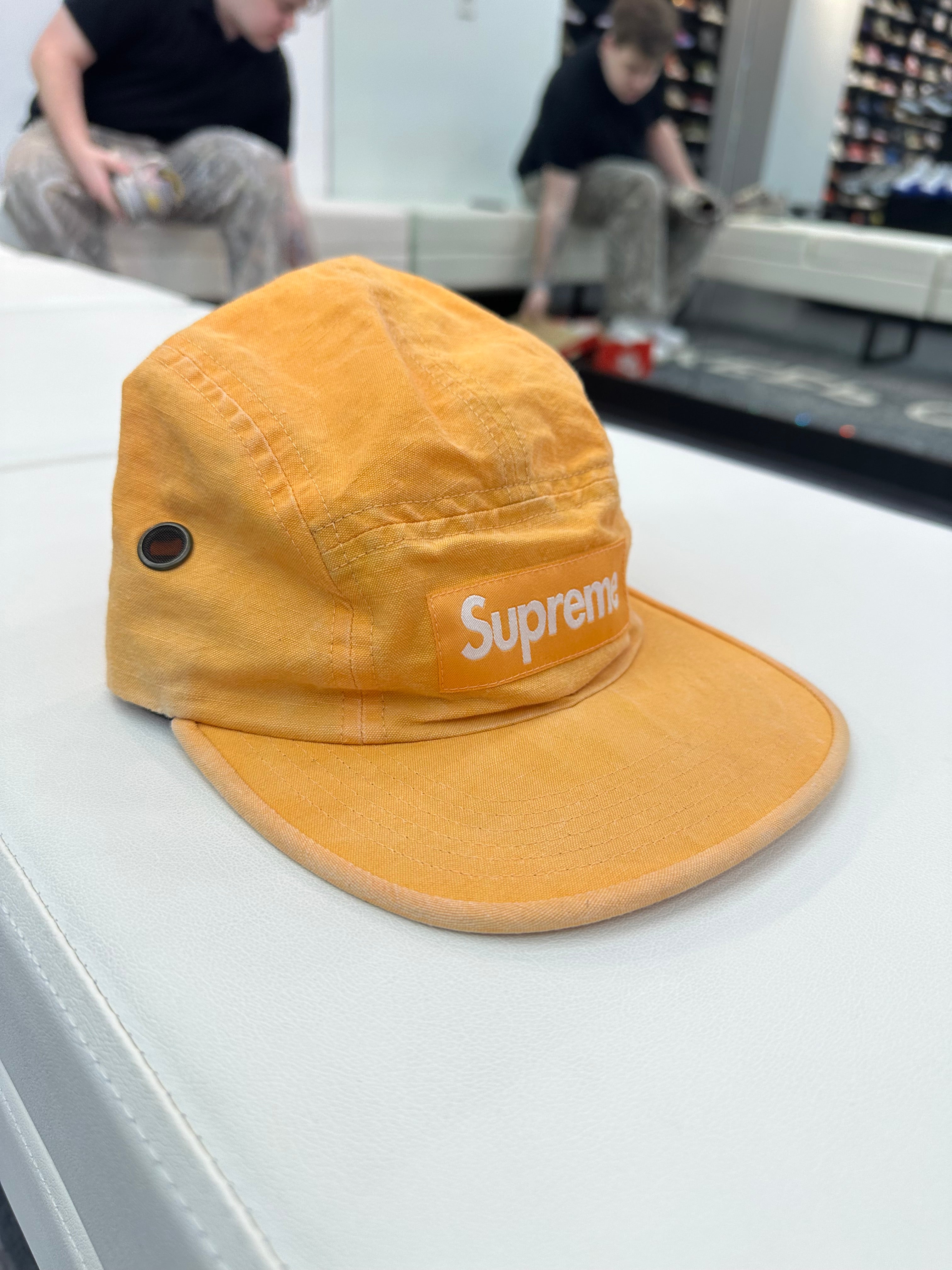 Supreme Orange Waxed Ripstop Camp Cap