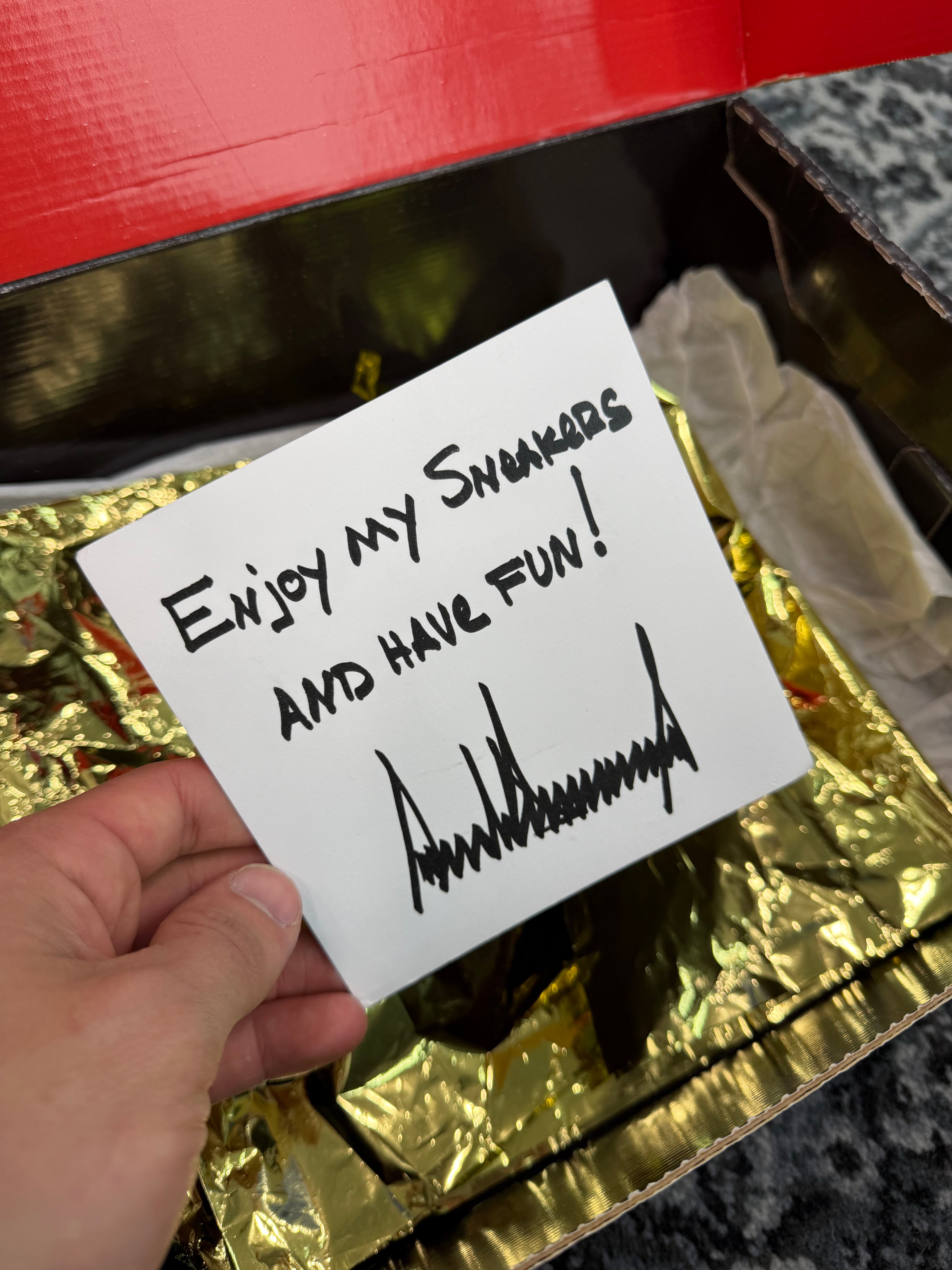 Donald Trump Never Surrender Sneakers “Gold”