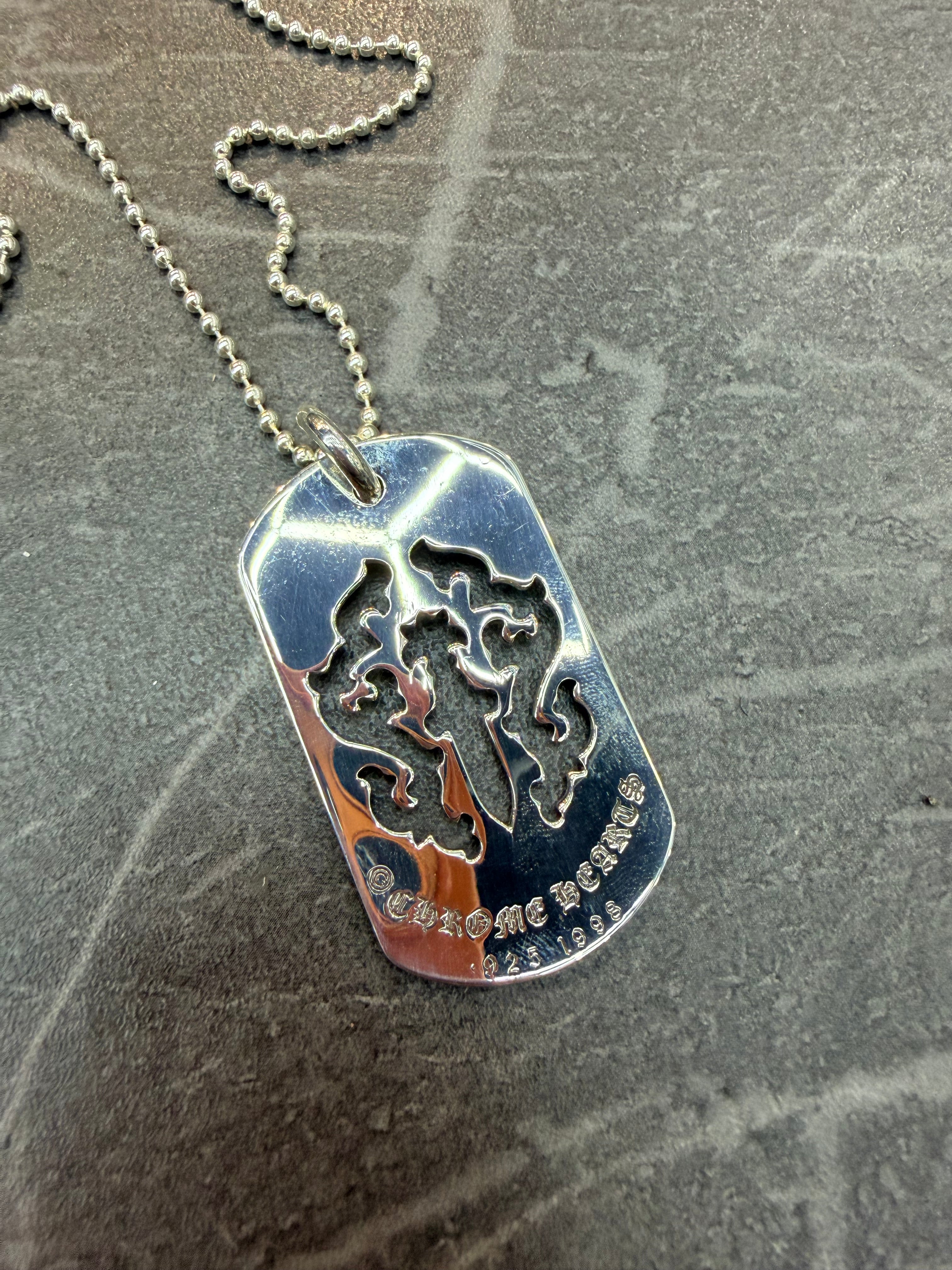 Chrome Hearts Dagger Dog Tag + Ball Chain 30"