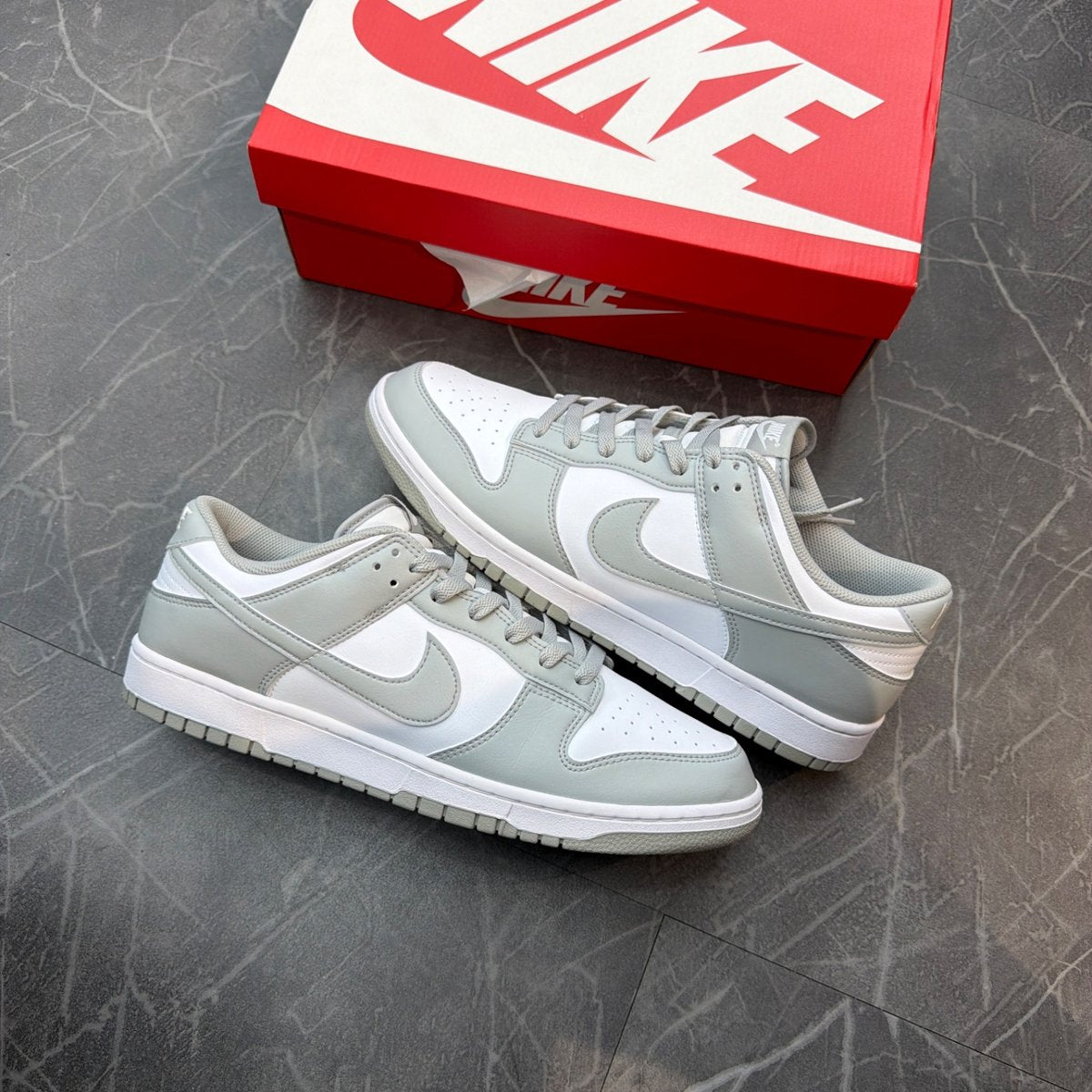 Nike Dunk Low White Light Smoke Grey (Size 13) (Lightly Worn)