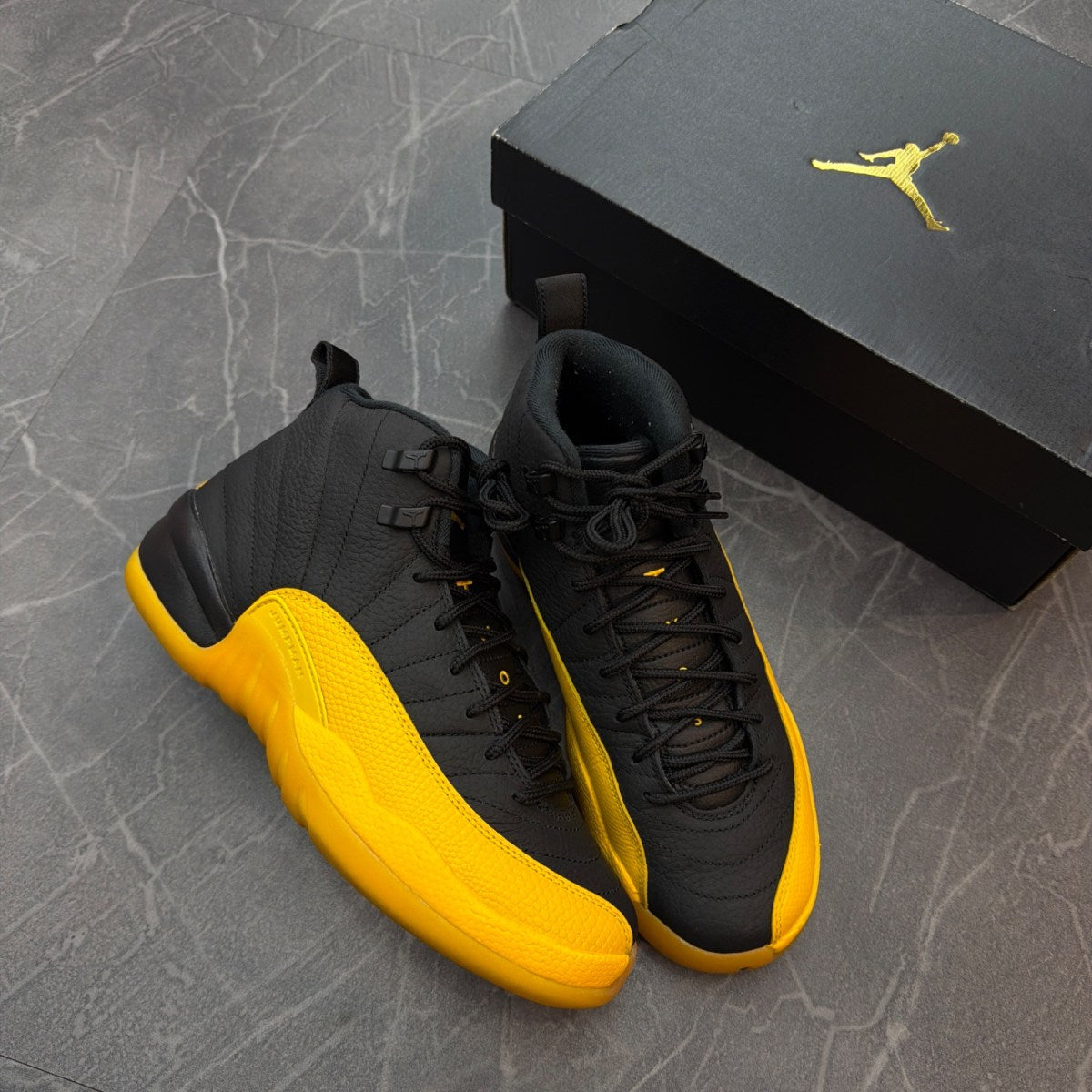 Jordan 12 Retro Black University Gold (GS) - Image 1