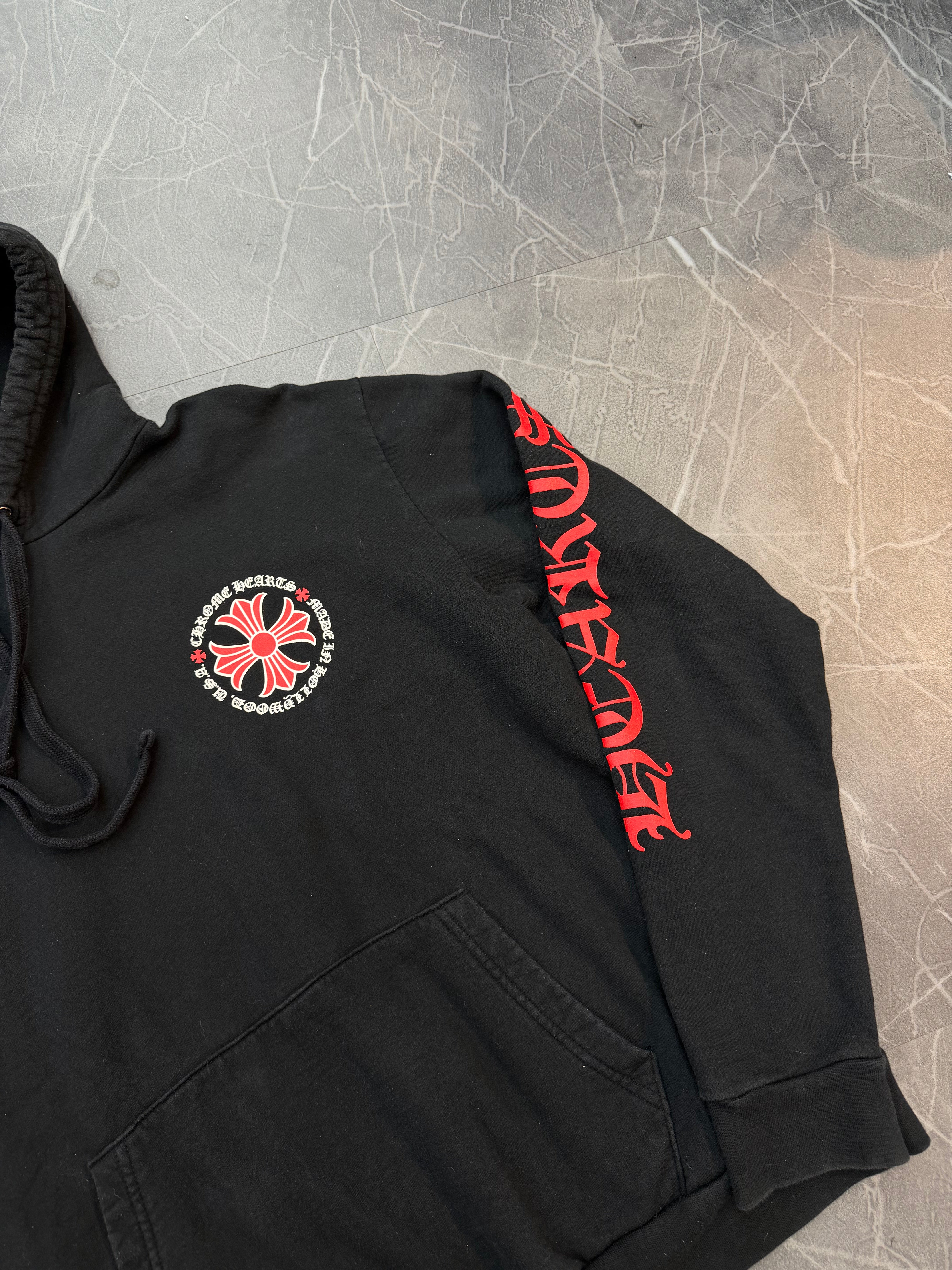 Chrome Hearts Made In Hollywood Plus Cross Hoodie Black Red