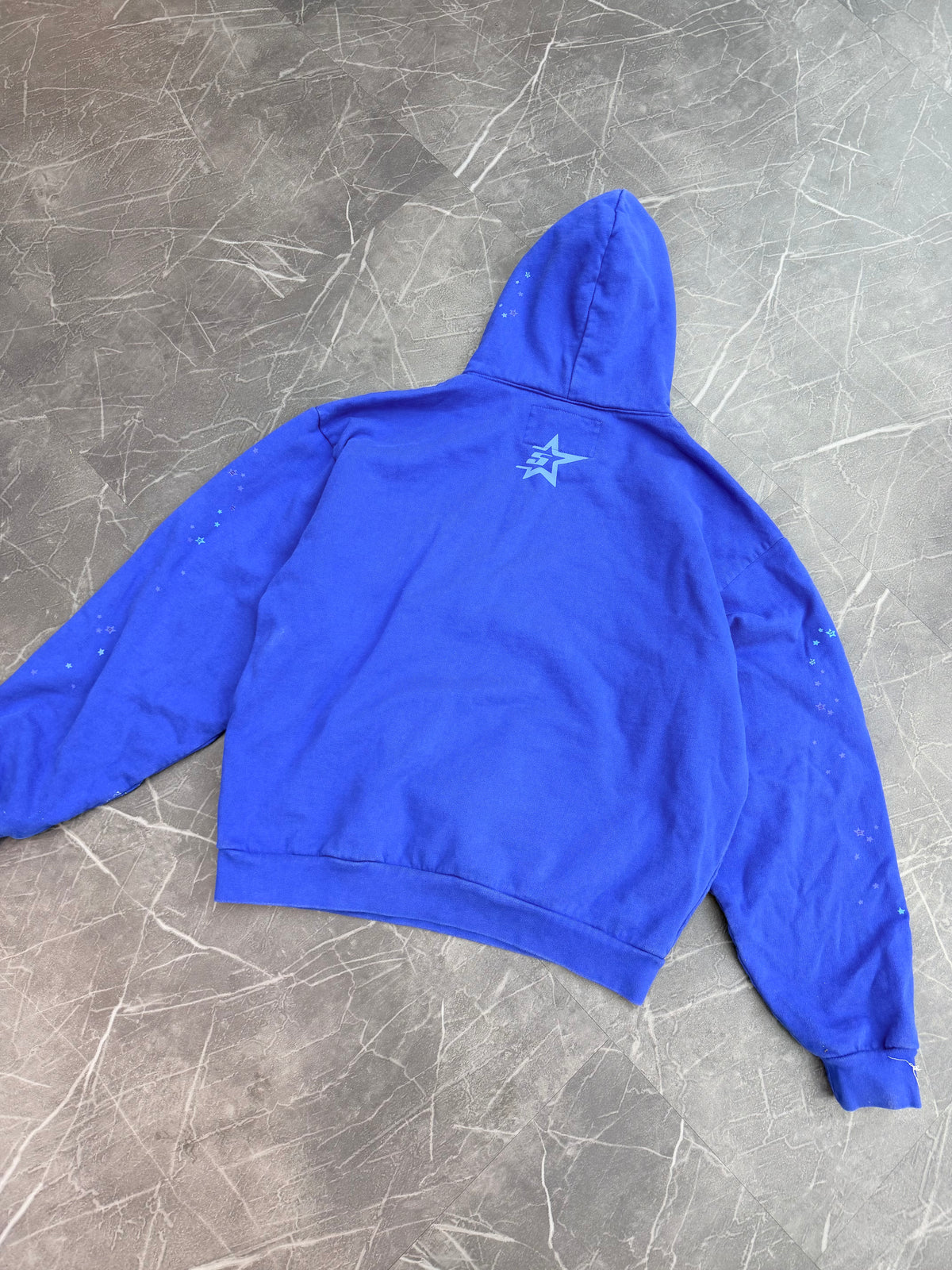 Sp5der Rhinestone Punk v2 Hoodie Blue
