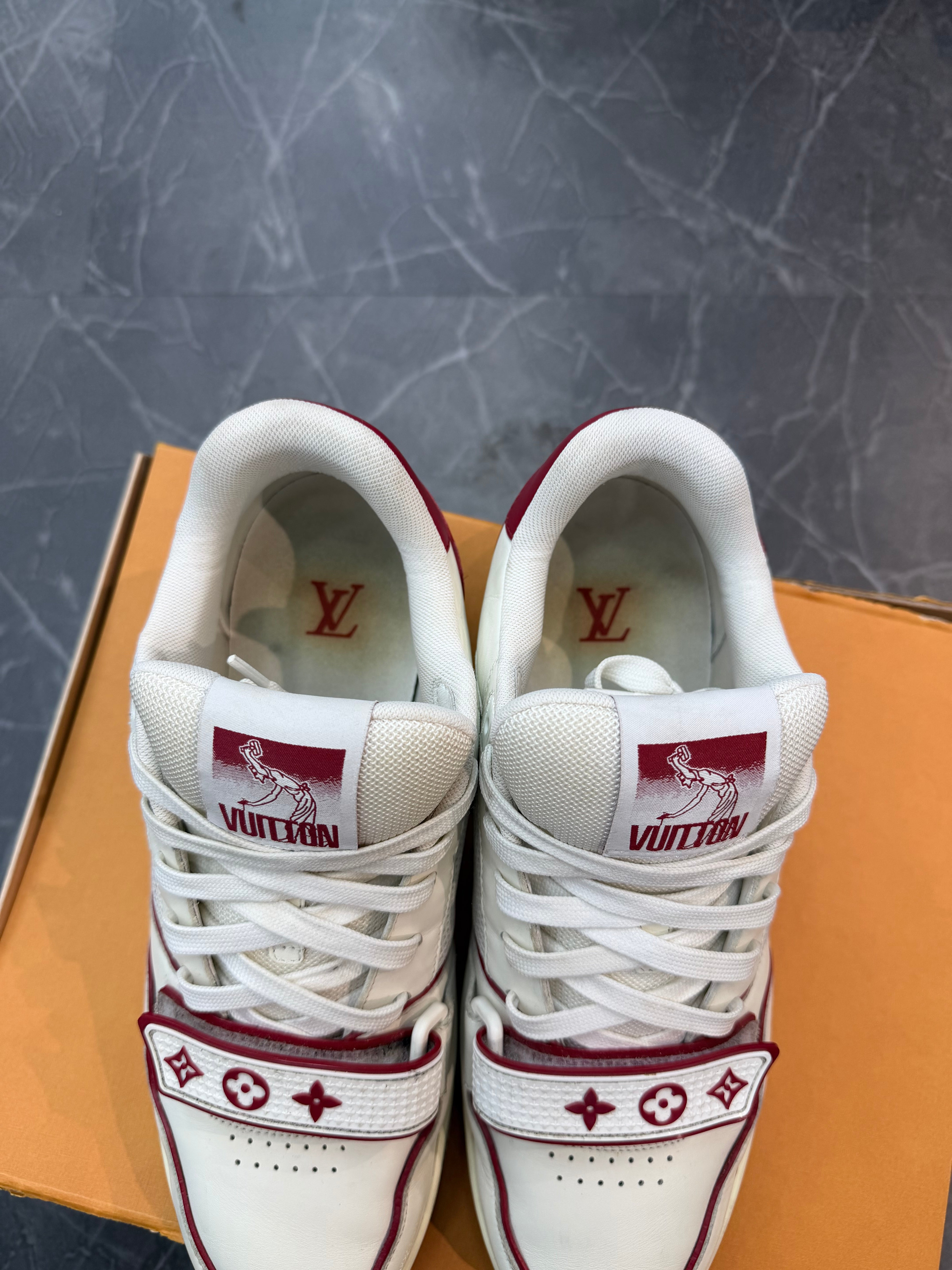 Louis Vuitton Strap Trainer White Red