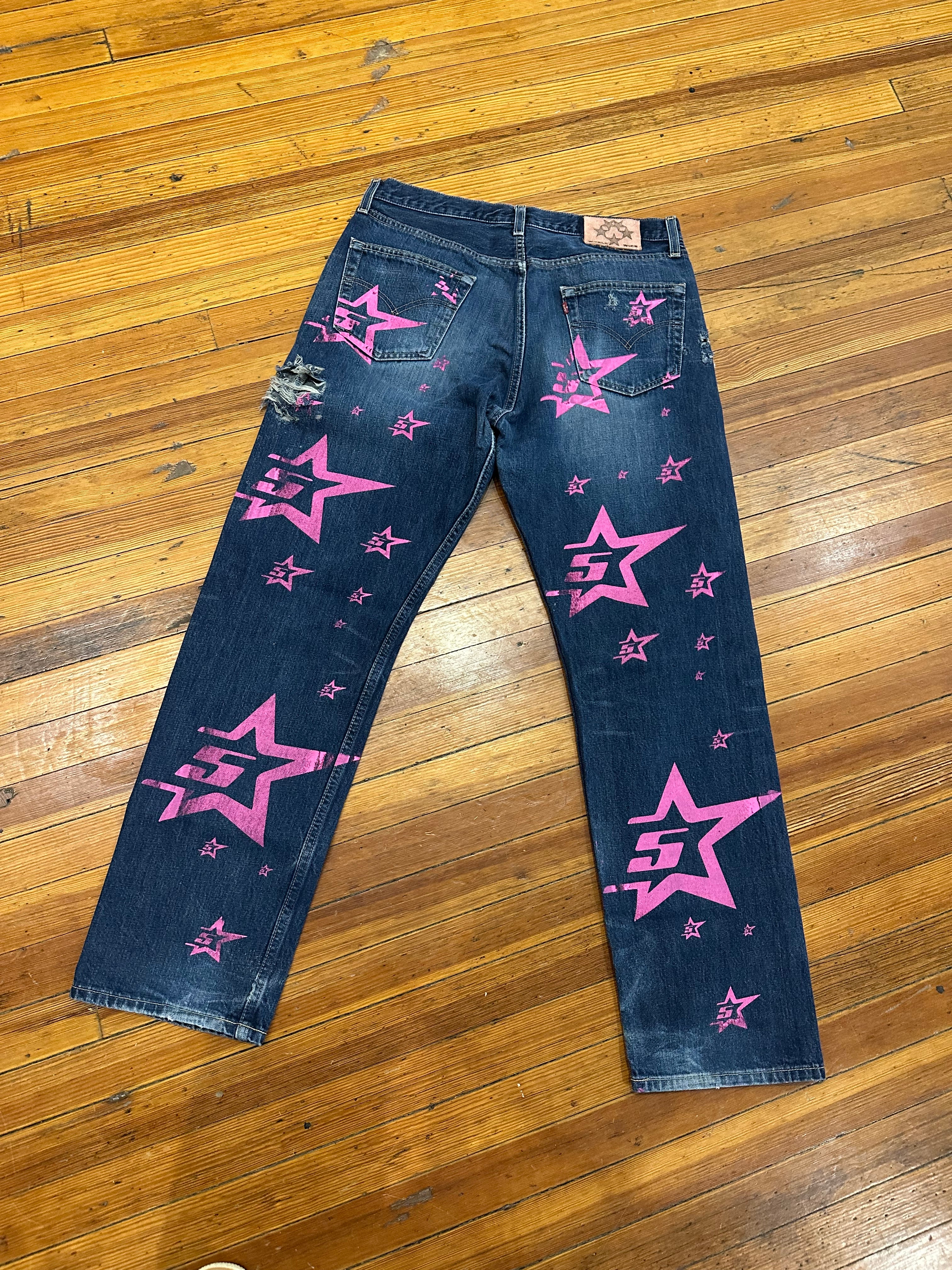 Sp5der Pink 5Star Denim Jeans (36)