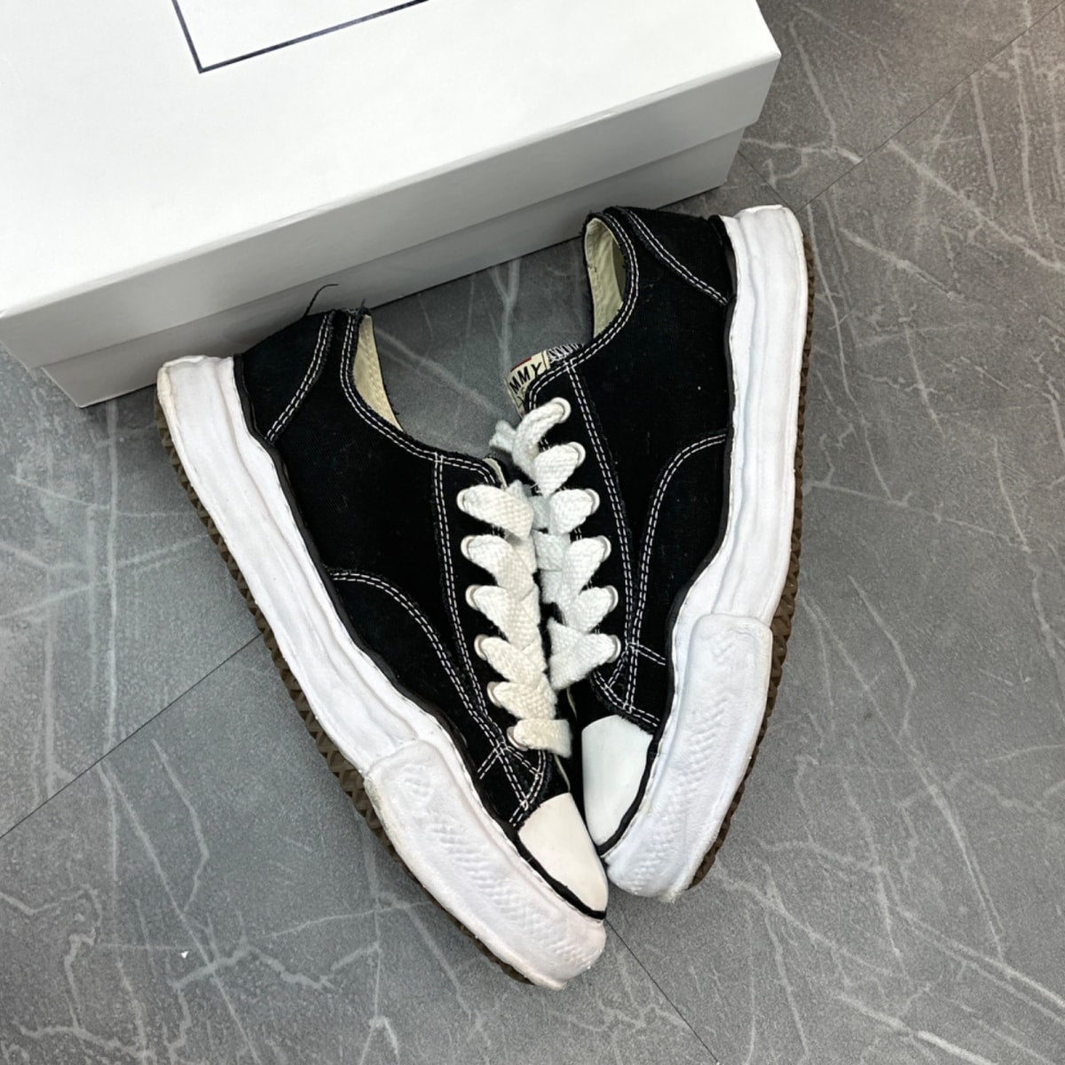 Maison Mihara Yasuhiro Peterson OG Sole Canvas Low Black - Image 1