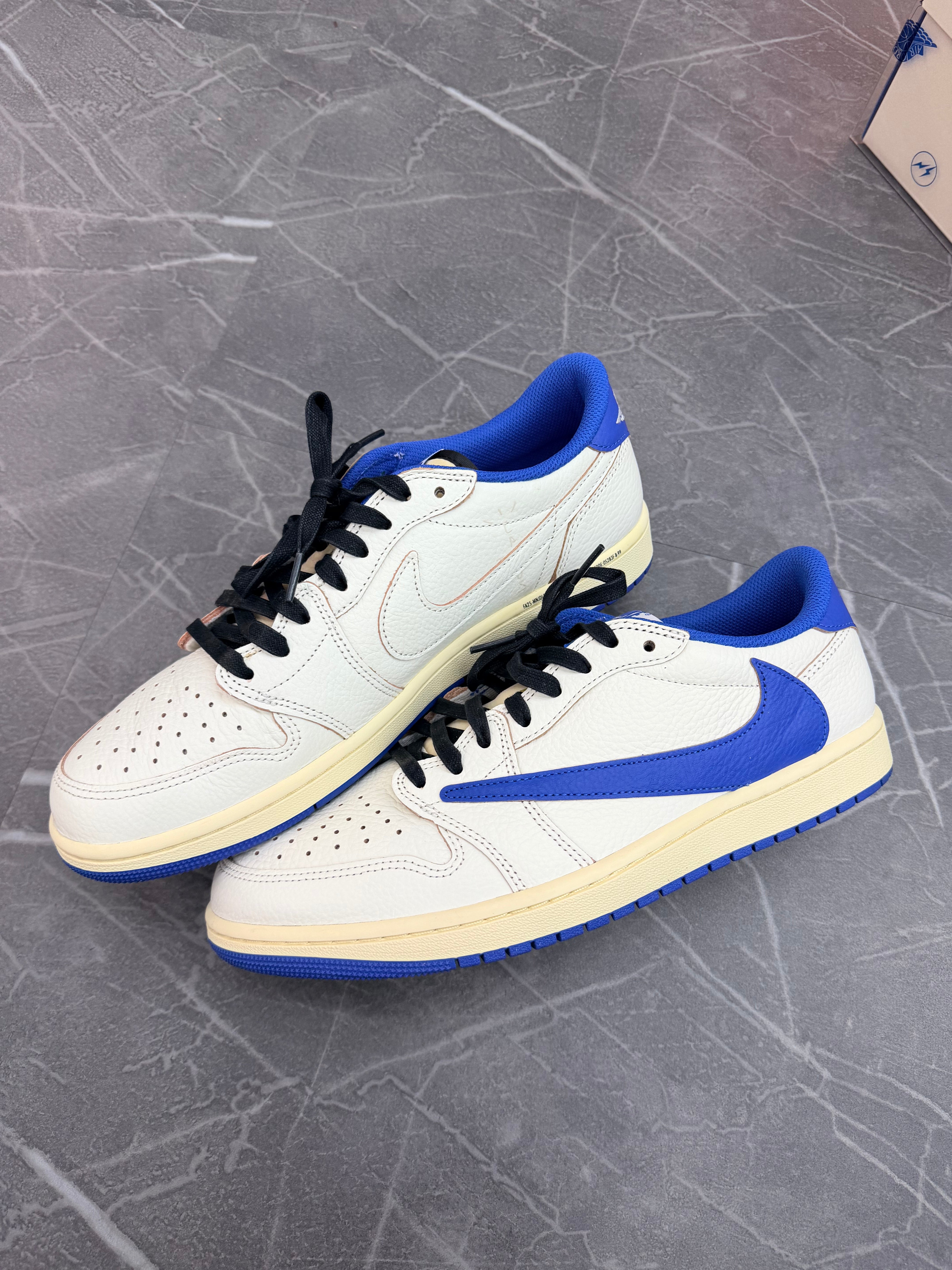 Travis Scott Jordan 1 Low “Fragment Sail Military Blue”