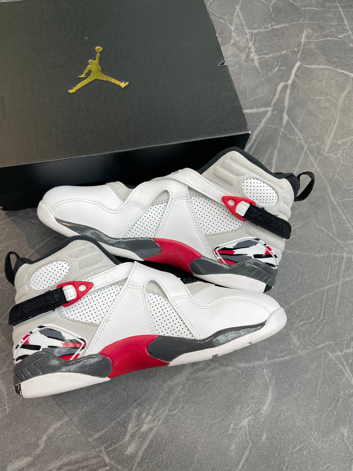 Jordan 8 “White True Red” (Size 3Y) (Lightly Worn) - Image 2