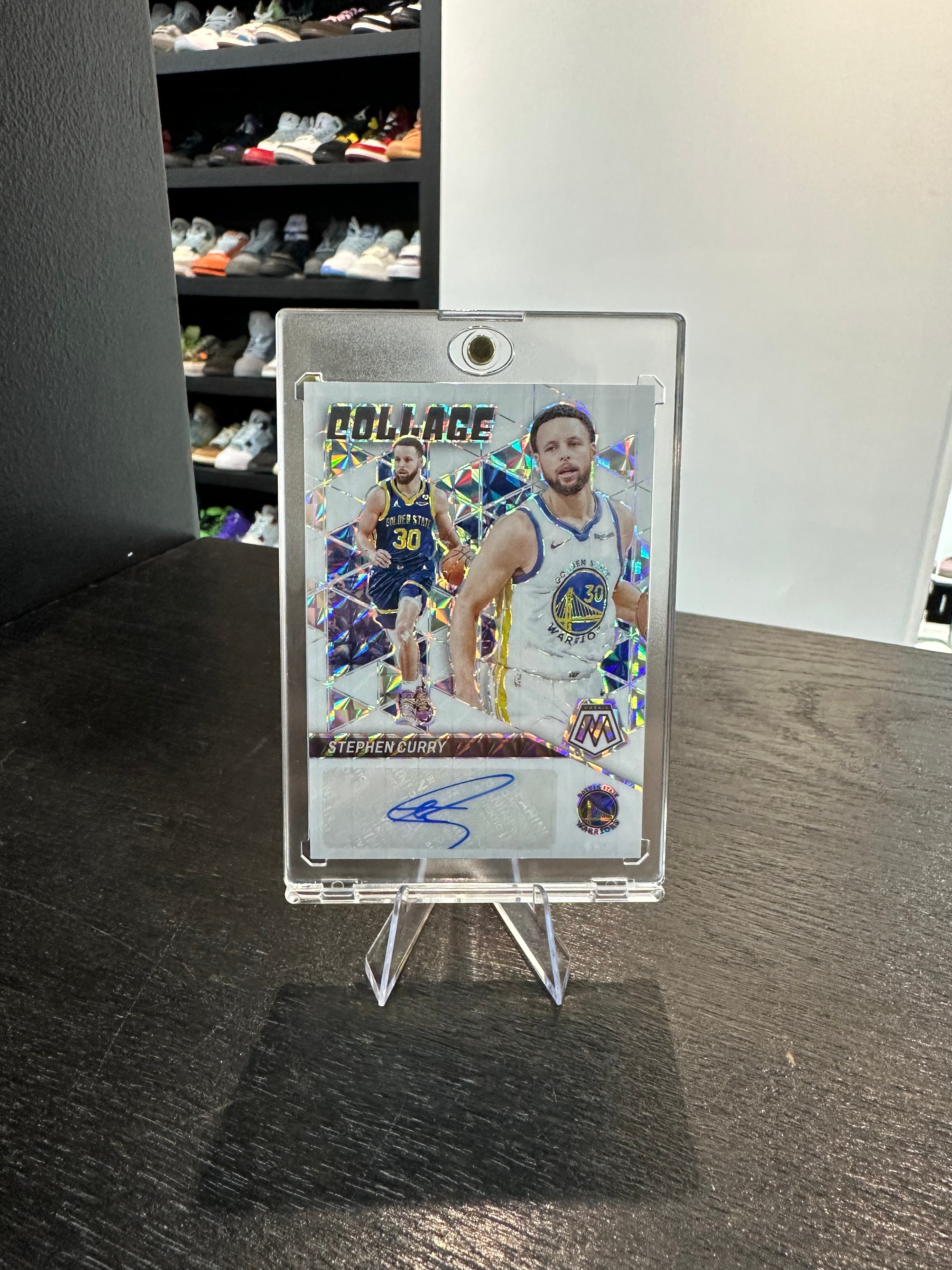 2023-24 Mosaic Stephen Curry Auto #CM-CUR Collage White Mosaic /15