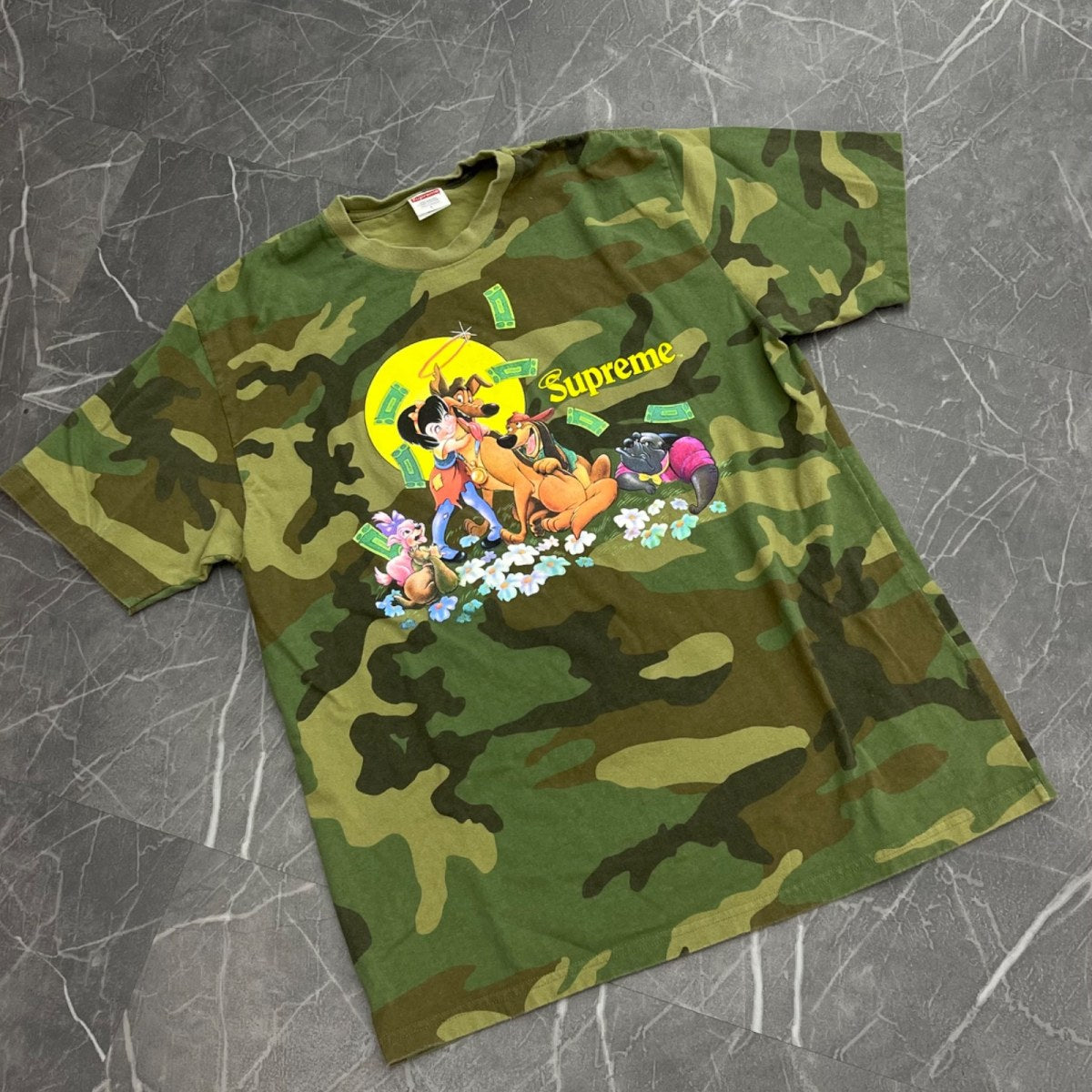 Supreme All Dogs Go To Heaven Tee Woodland Camo - Image 2
