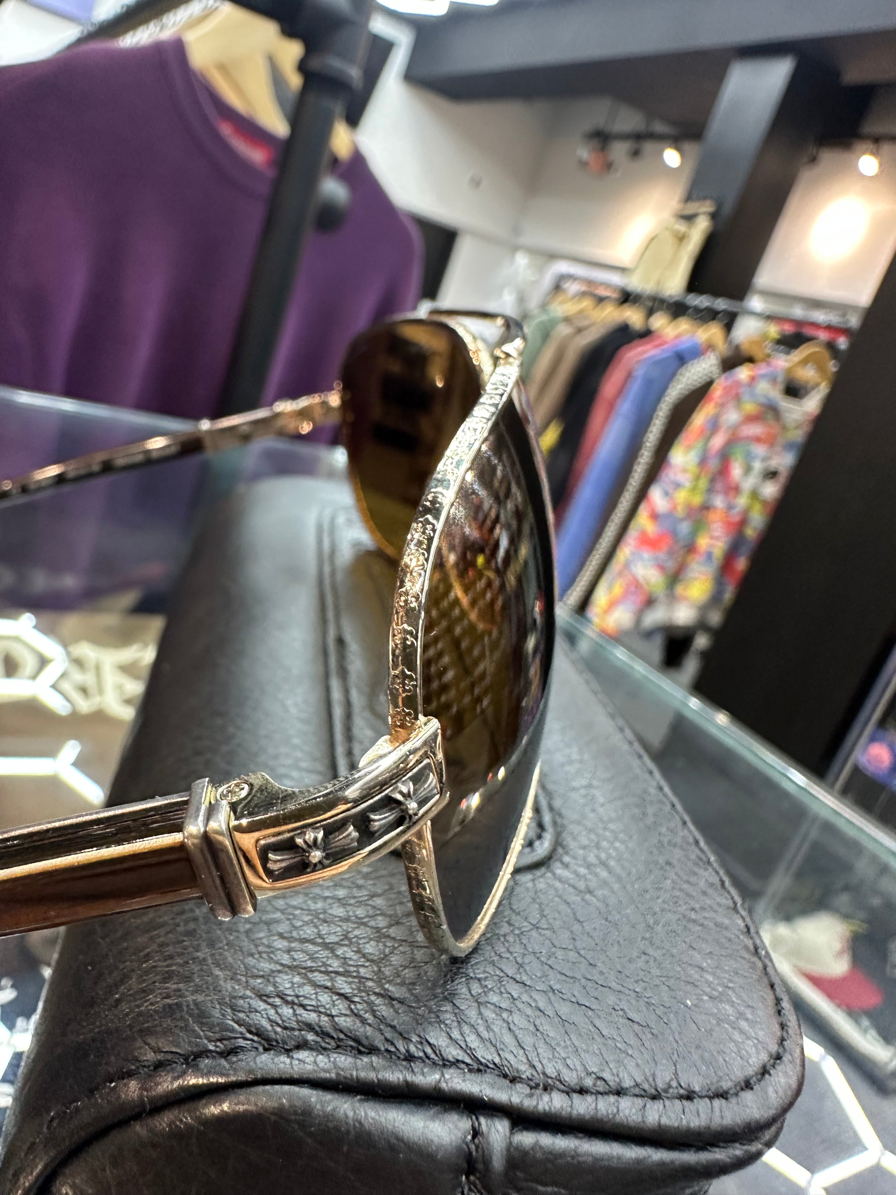 Chrome Hearts Grand Beast Aviators Wood / Gold Plated