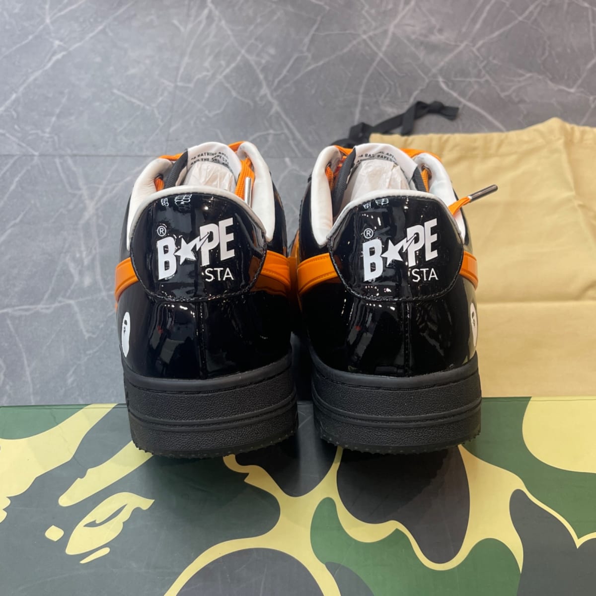 A Bathing Ape Bape Sta OS Feature Exclusive M2 Black Orange (Size 12) (VNDS)
