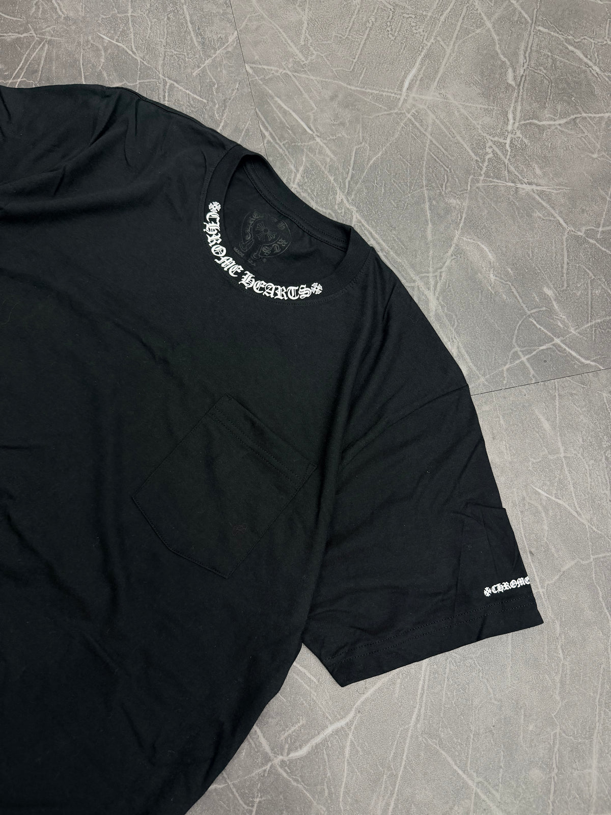 Chrome Hearts Neck Logo Pocket Crew T-shirt Black