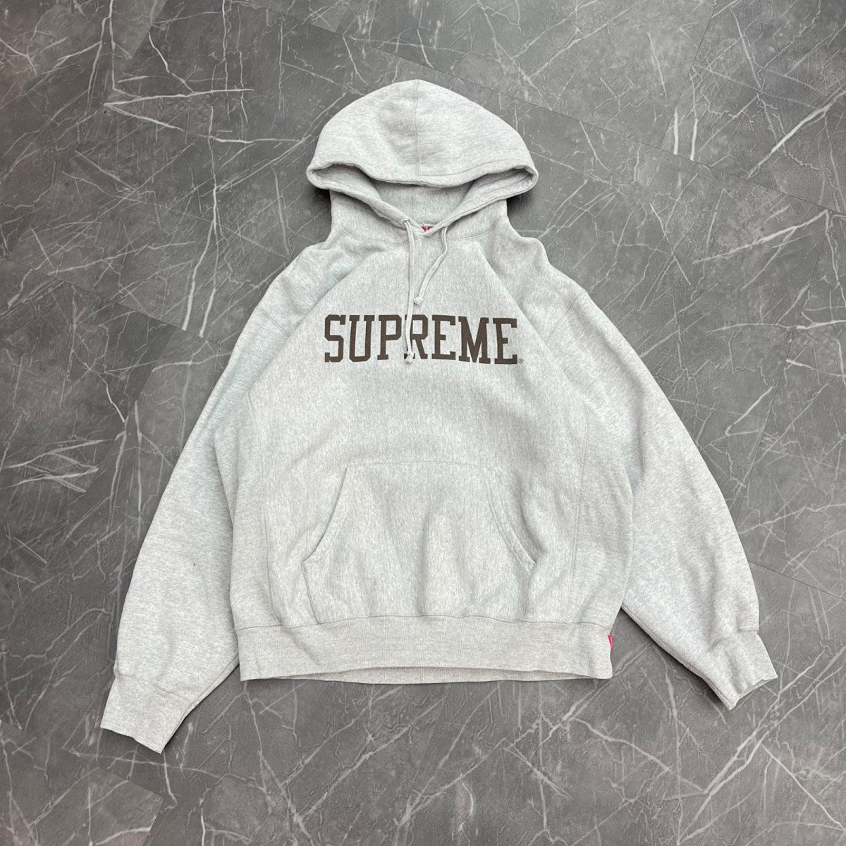 Supreme Varsity Hooded Sweatshirt Heather Grey - Image 1