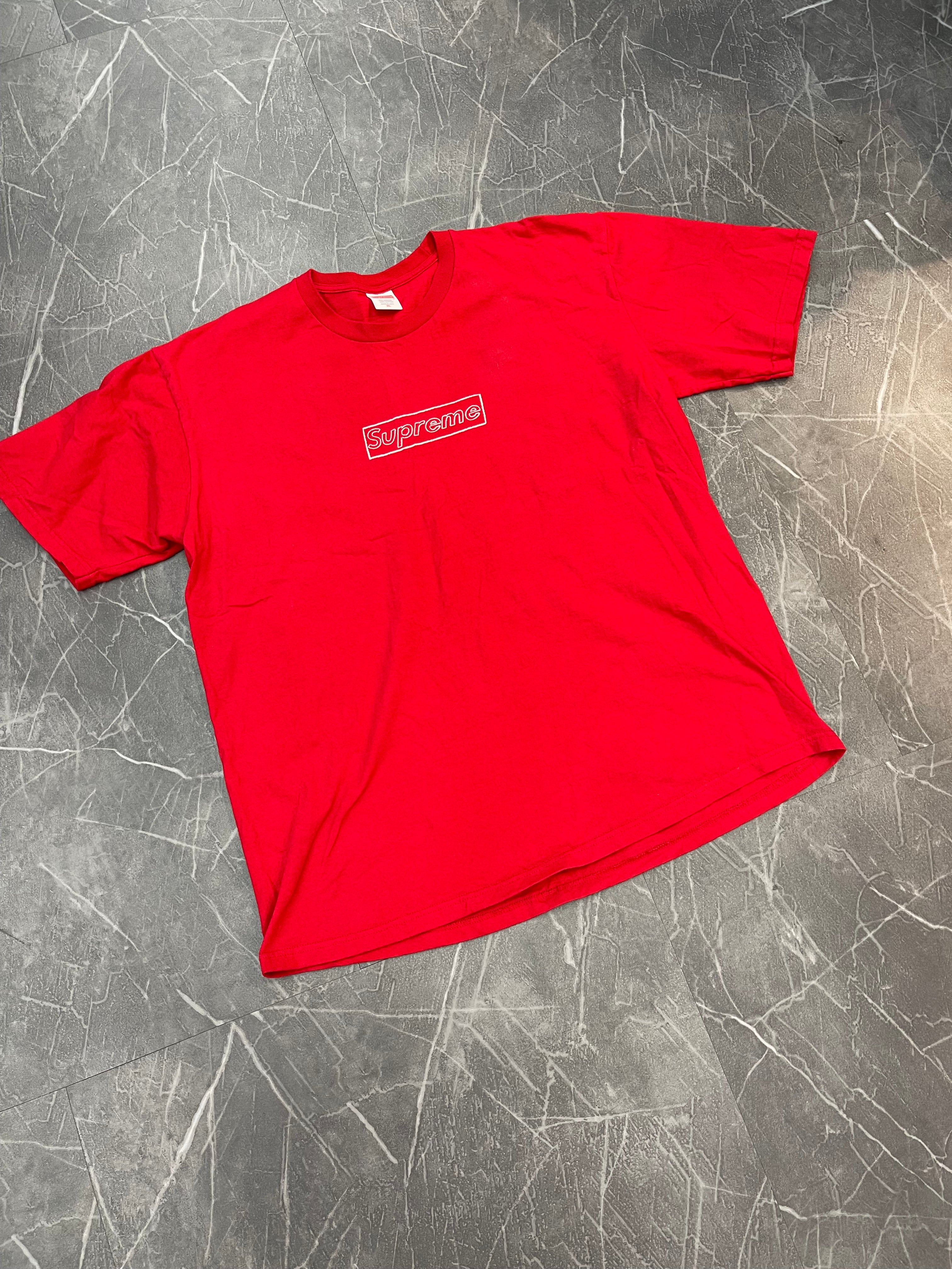 Supreme x KAWS Chalk Logo Tee “Red”