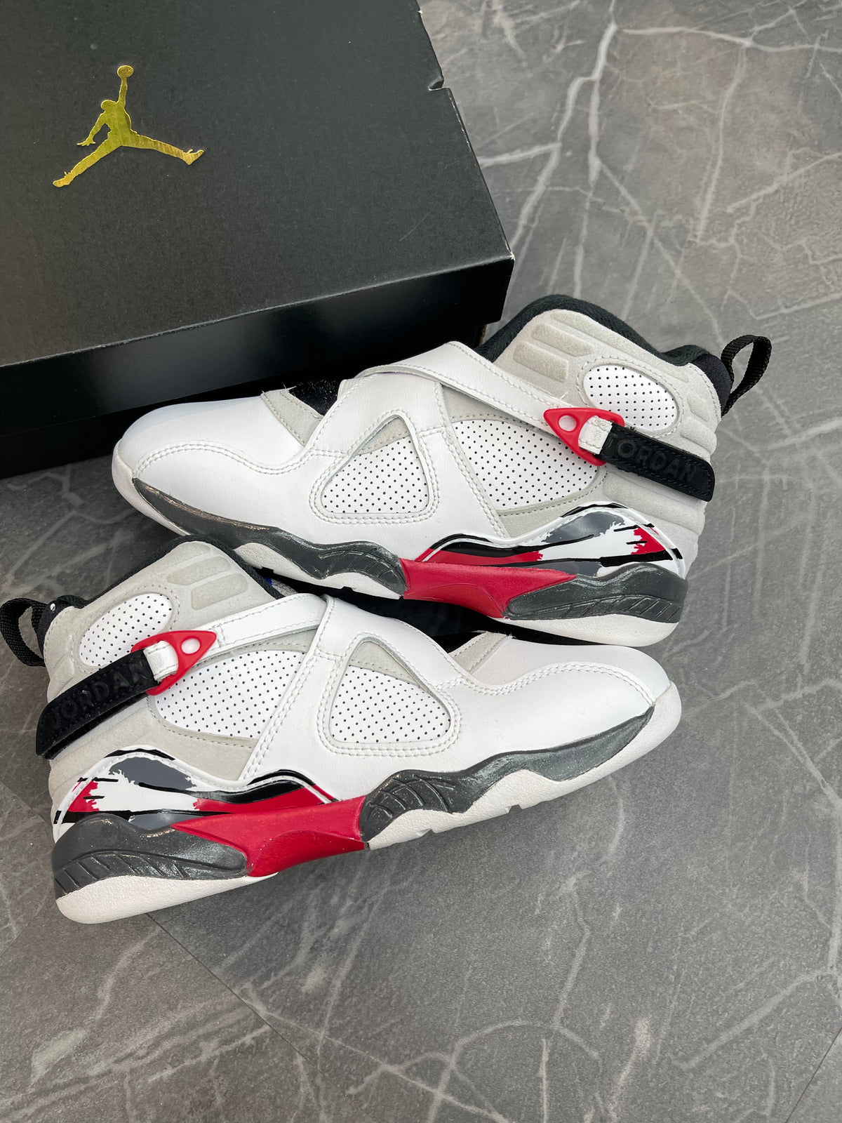 Jordan 8 “White True Red” (Size 3Y) (Lightly Worn) - Image 1
