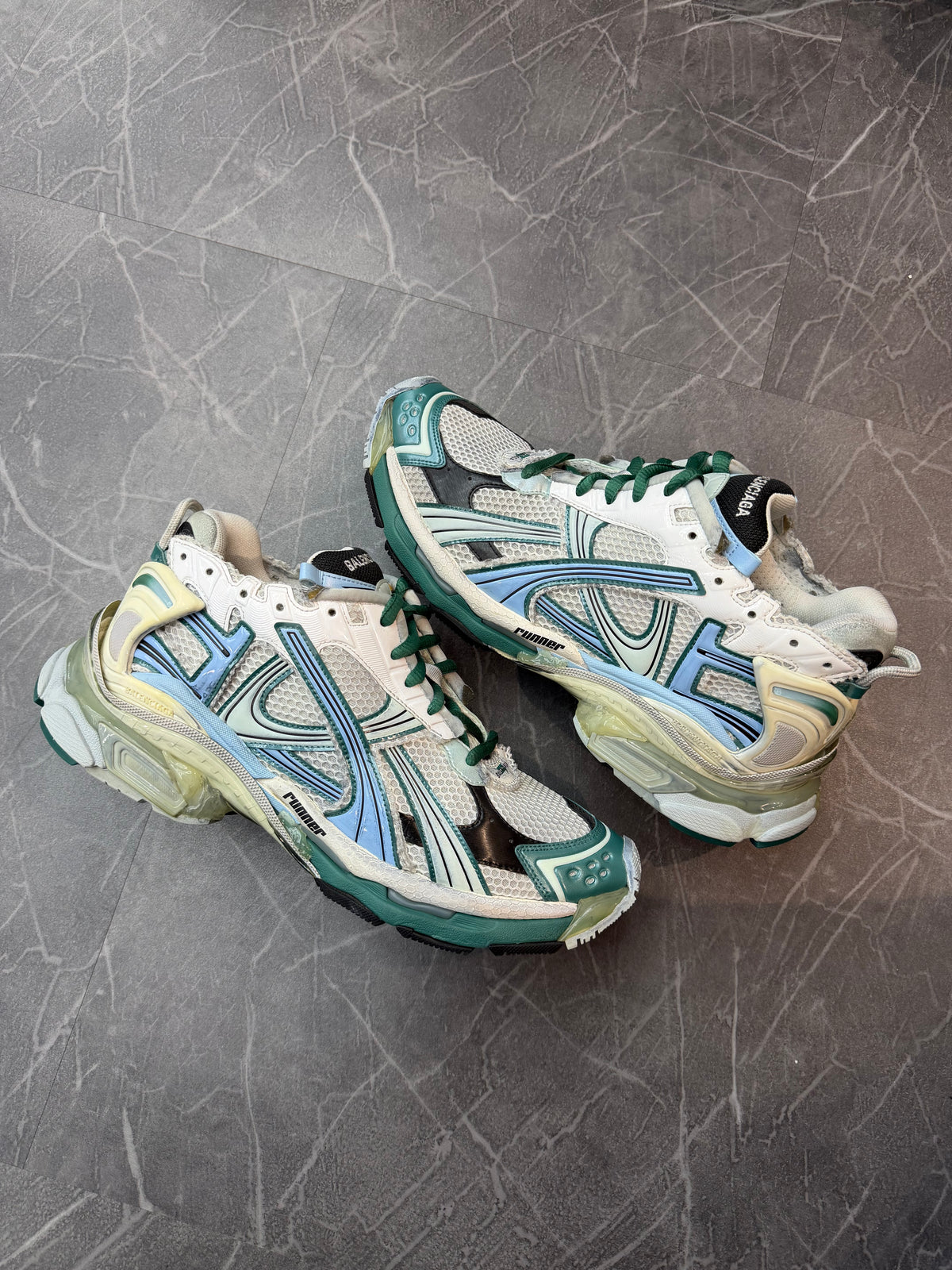 Balenciaga Runner White Green Blue