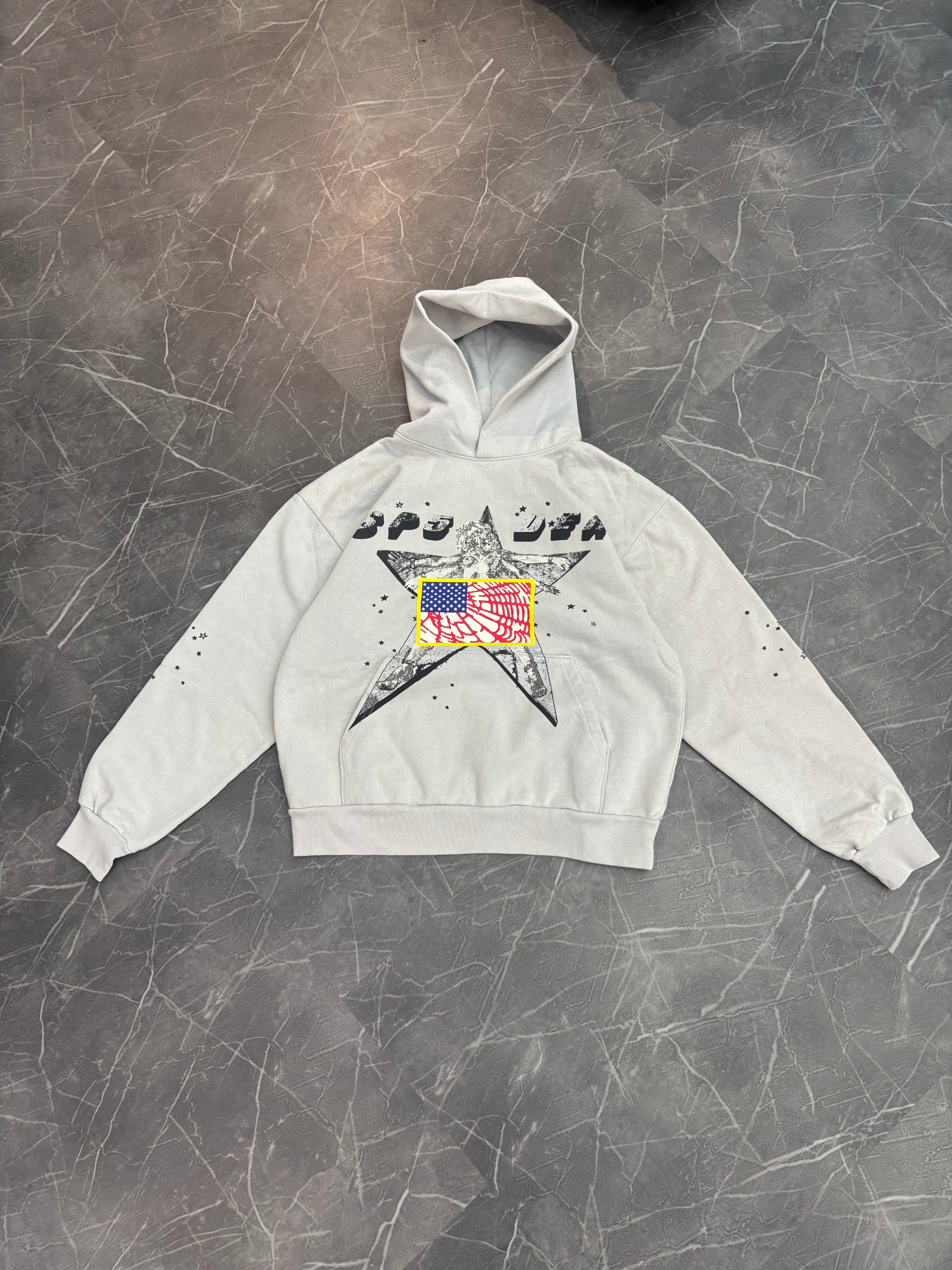 Sp5der Star Girl Hoodie “Grey”