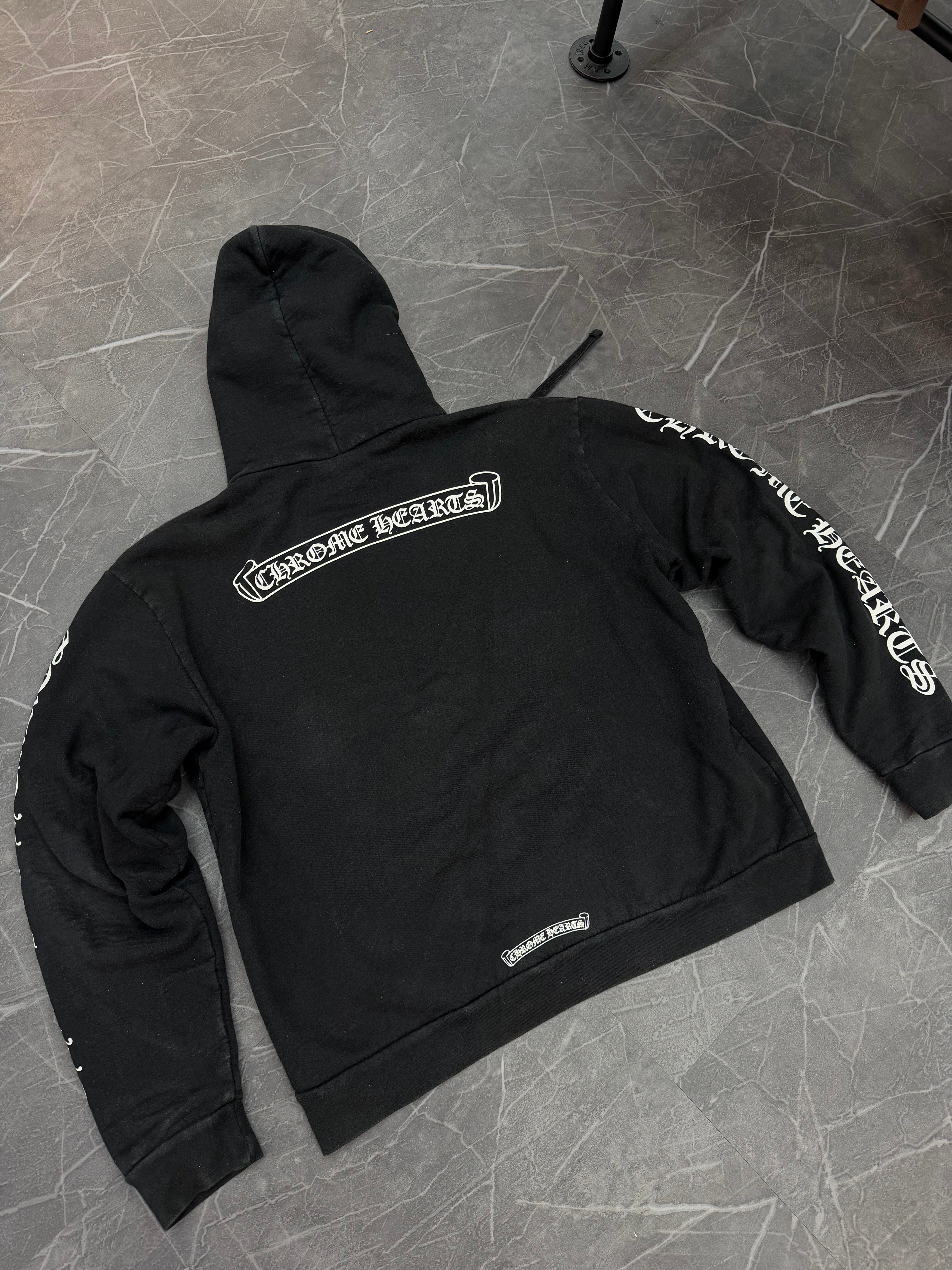 Chrome Hearts Scroll Logo Hoodie “Black”