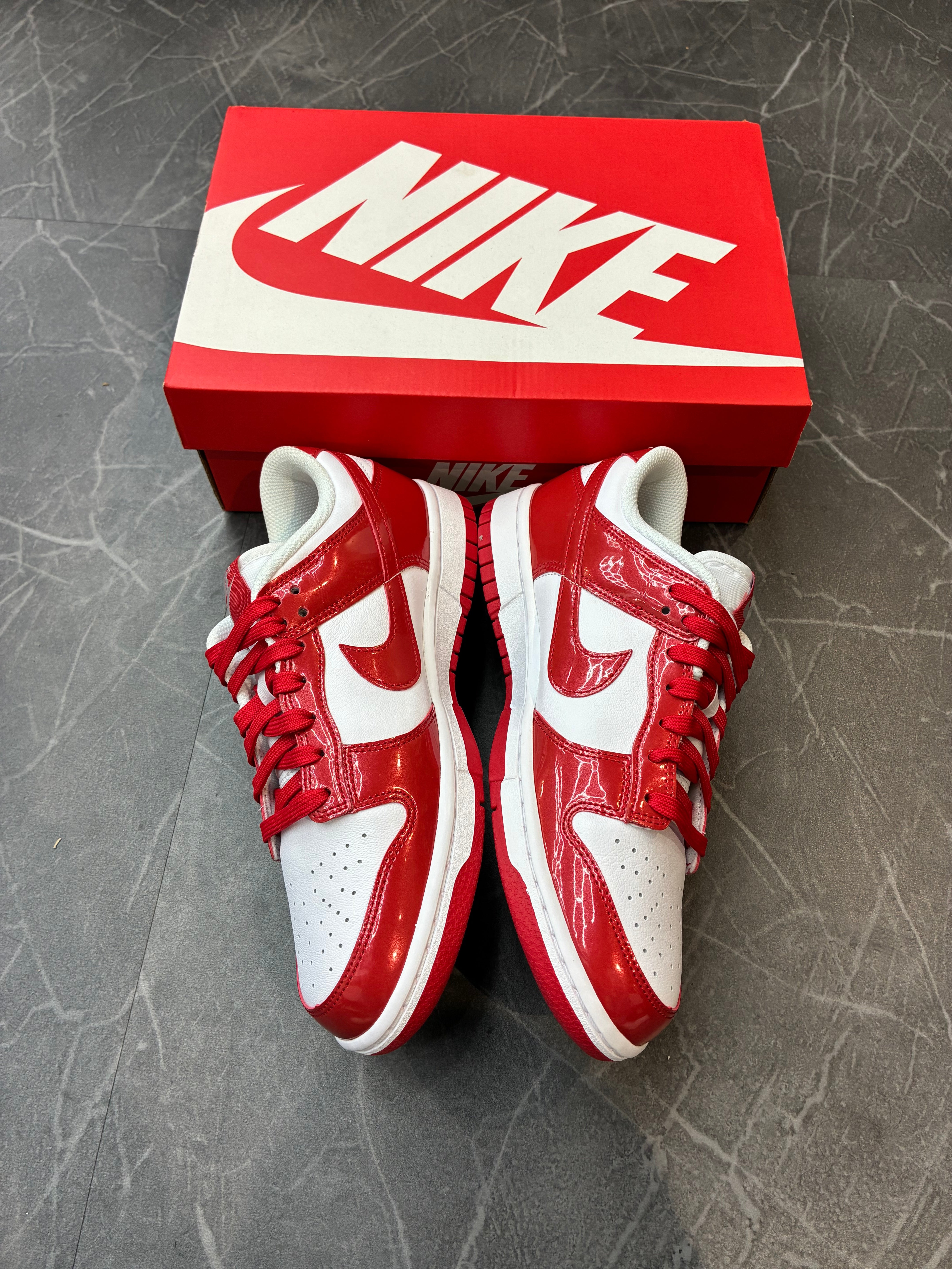 Nike Dunk Low SB “Patent White University Red”