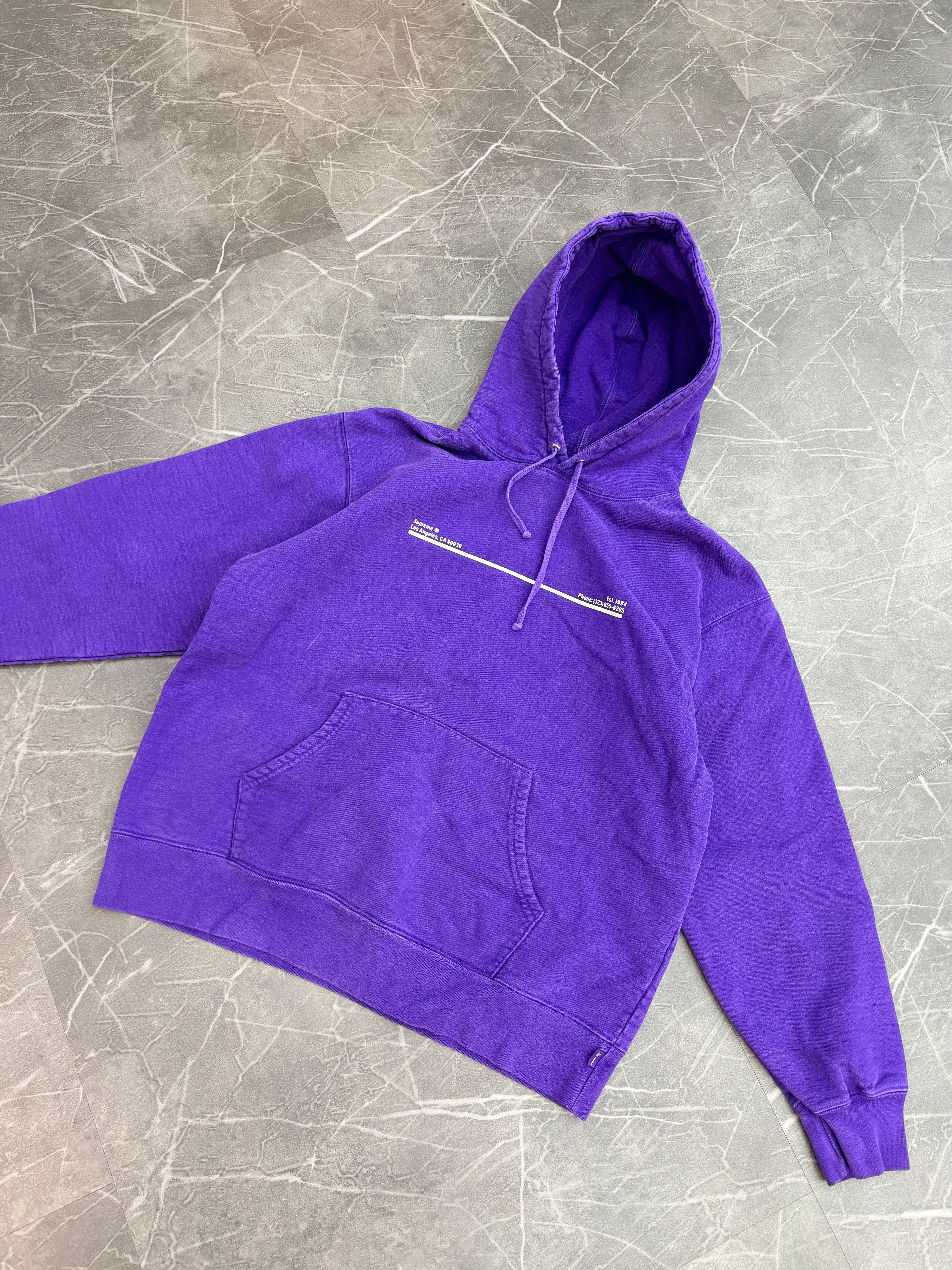Supreme Shop Hooded Sweatshirt Purple Los Angeles