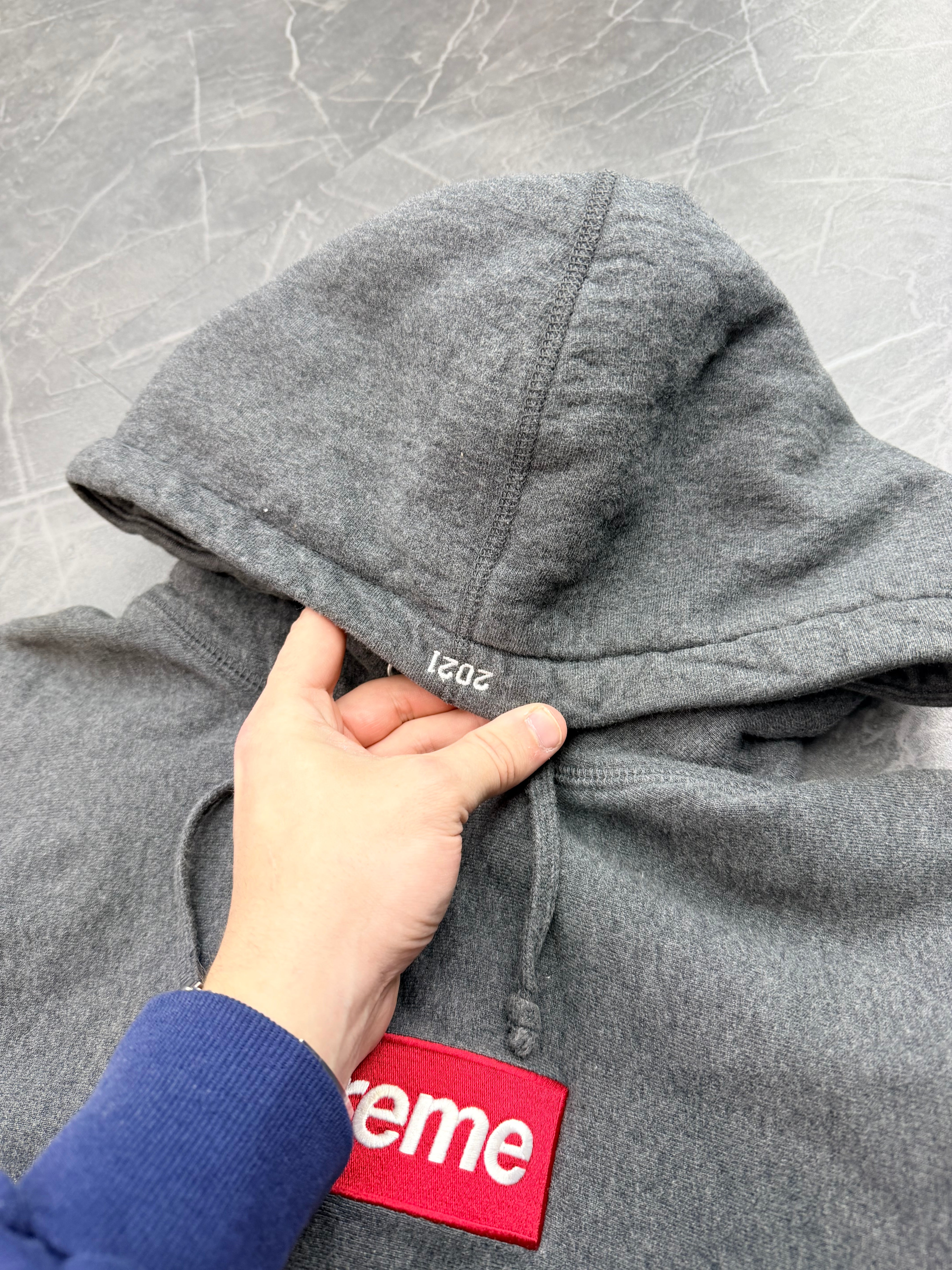 Supreme Box Logo Hoodie Charcoal FW21