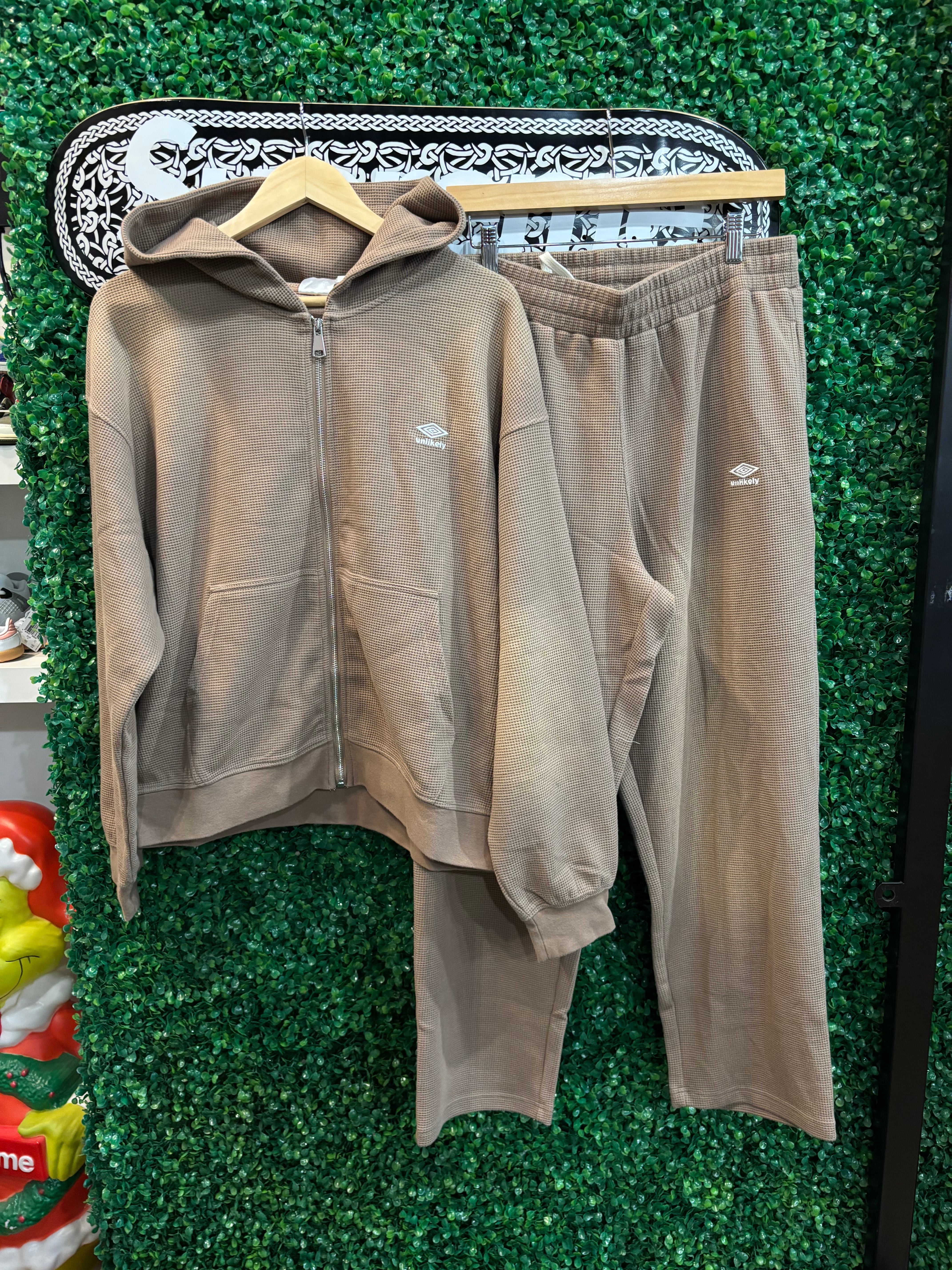 Unlikely Streetwear Coffee Brown Faded Thermal Set