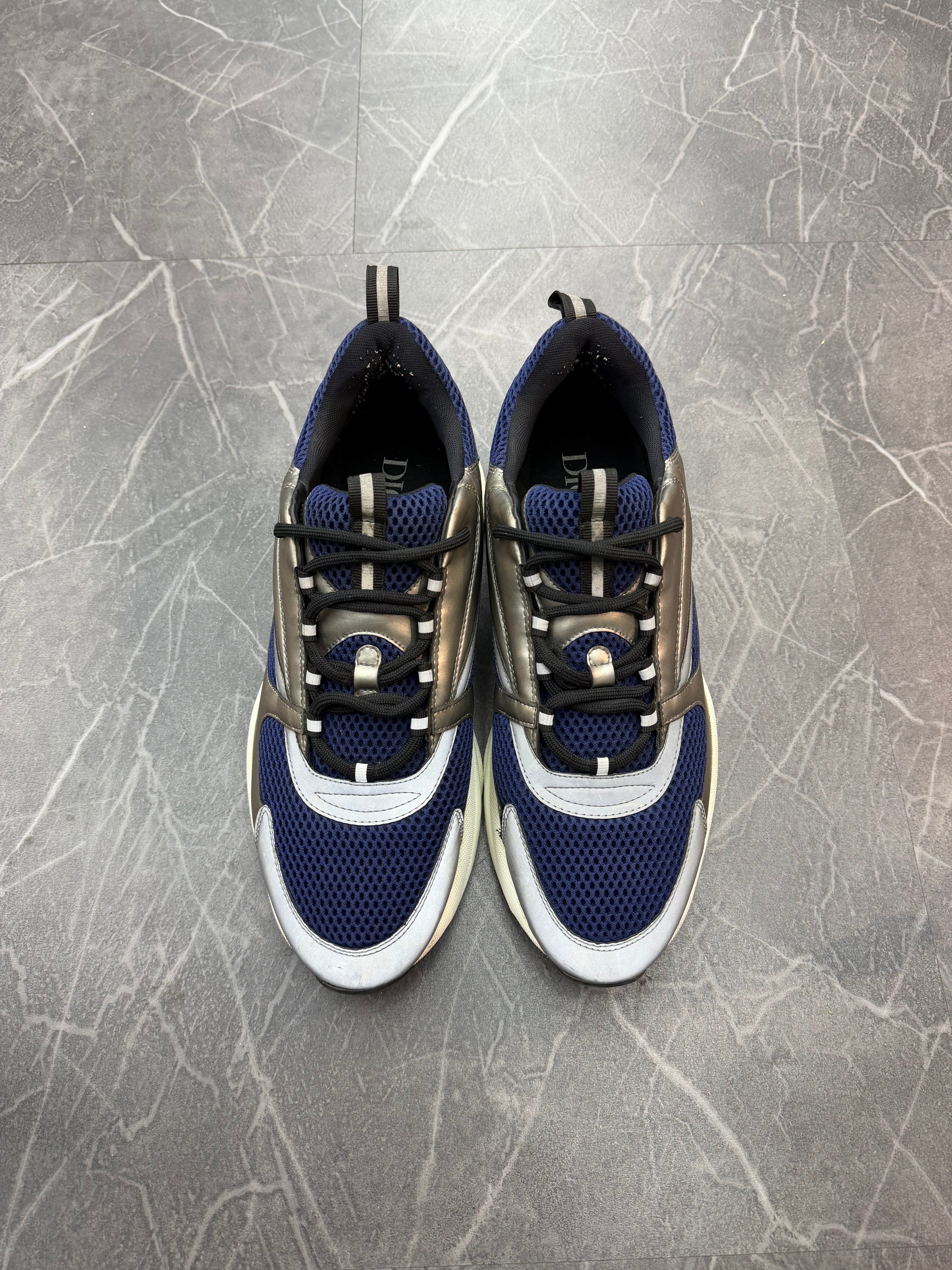 Dior B22 Silver Navy Blue Low