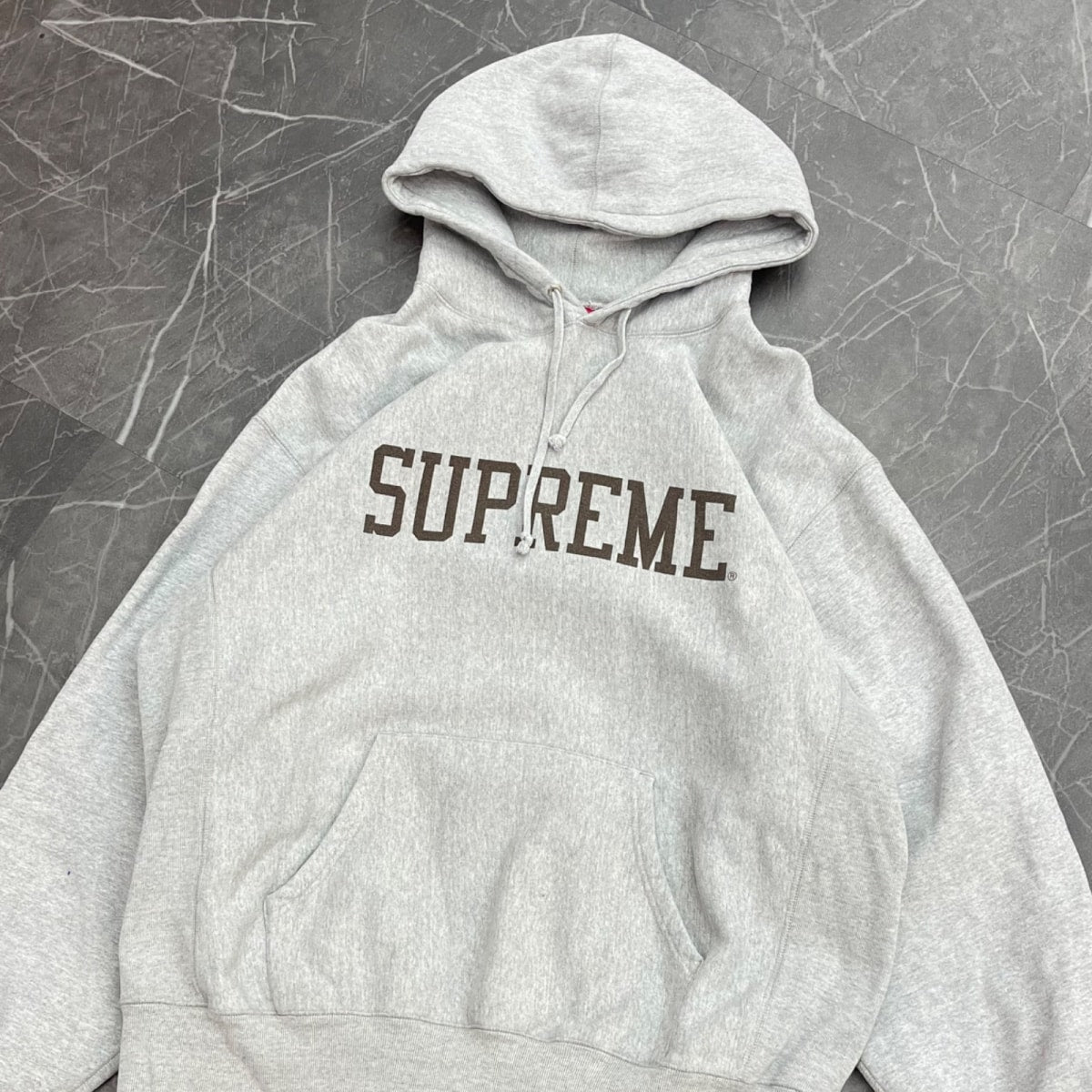 Supreme Varsity Hooded Sweatshirt Heather Grey - Image 2