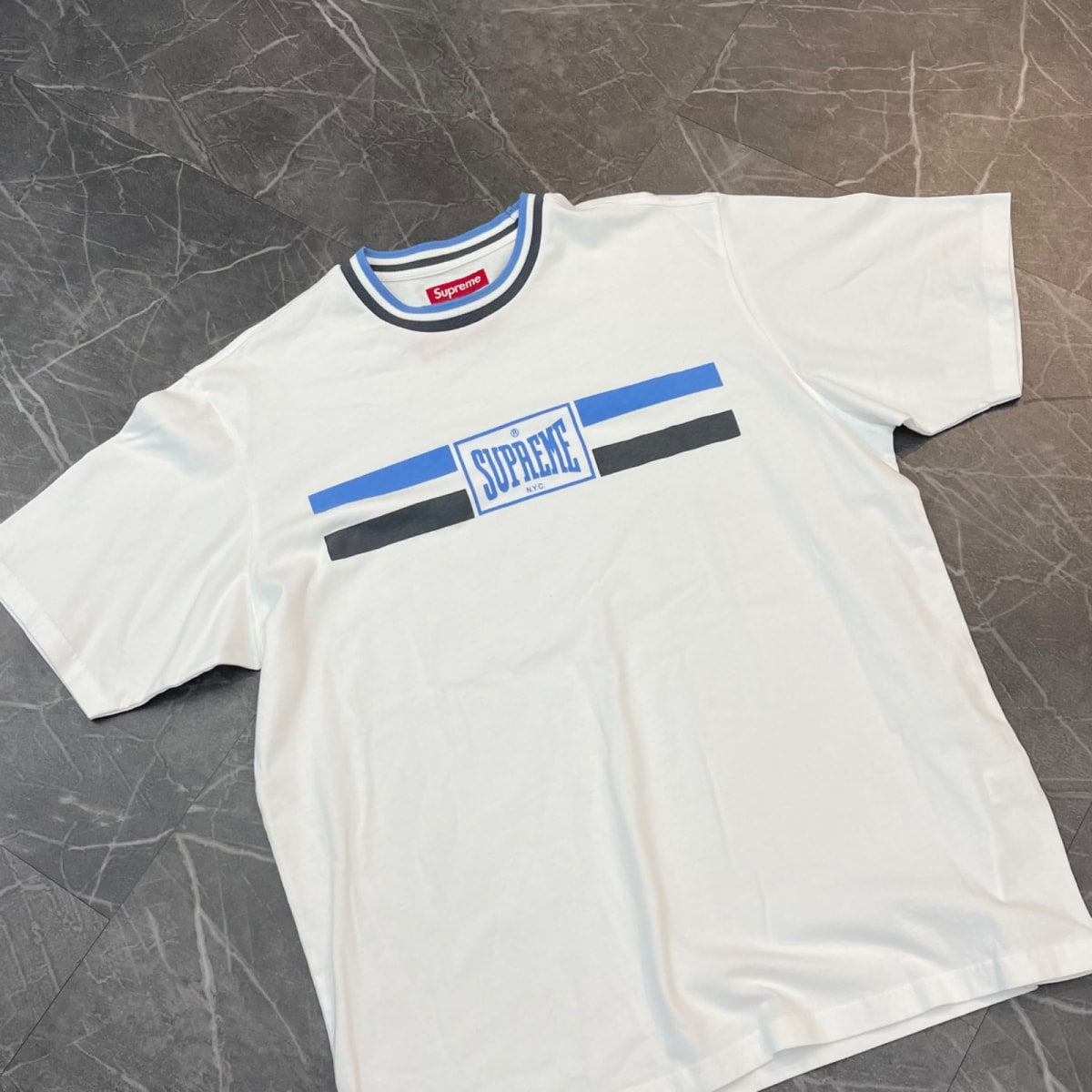 Supreme Warm Up Stripe S/S Top White - Image 2