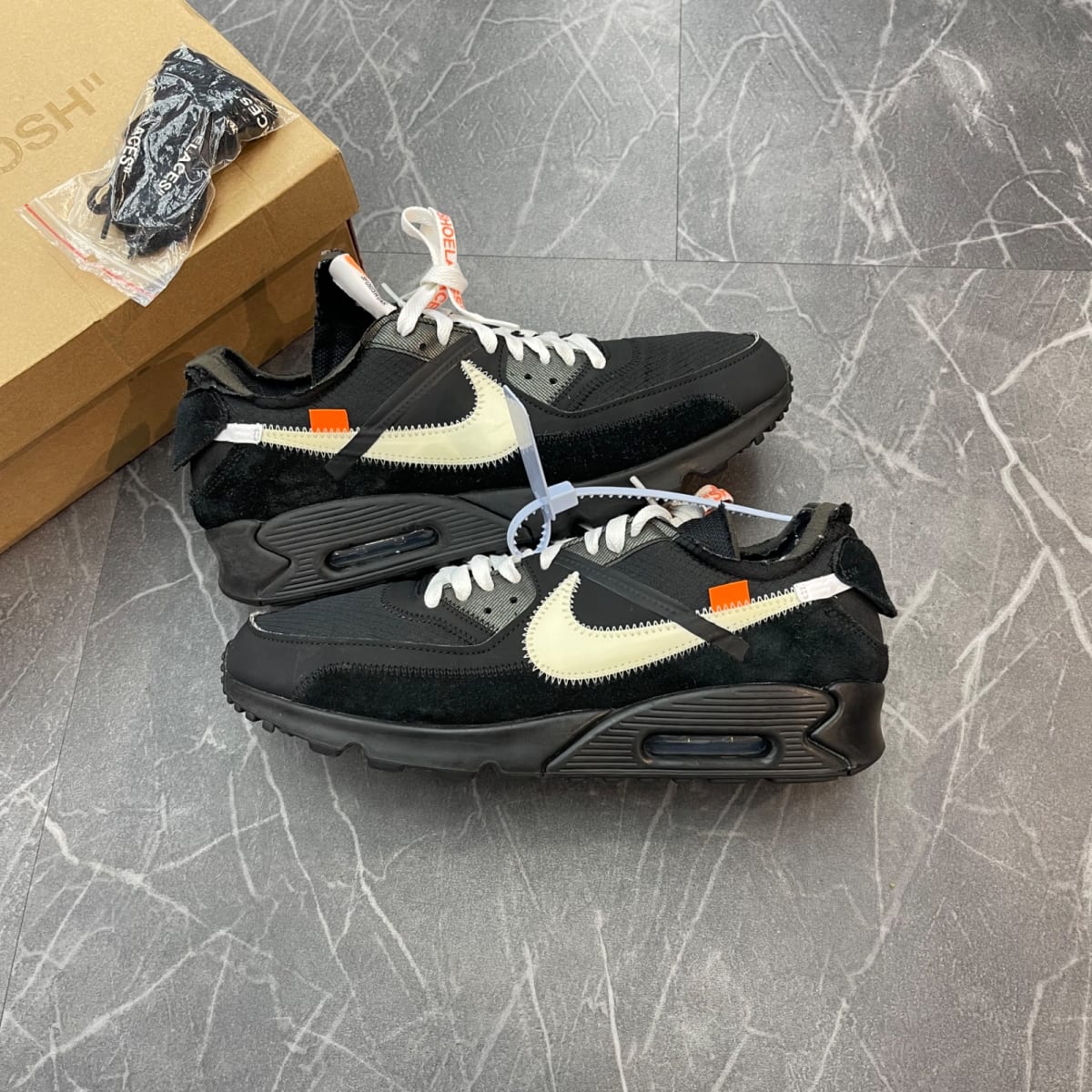 Nike Air Max 90 Off-White Black (Size 10.5) (Lightly Worn)