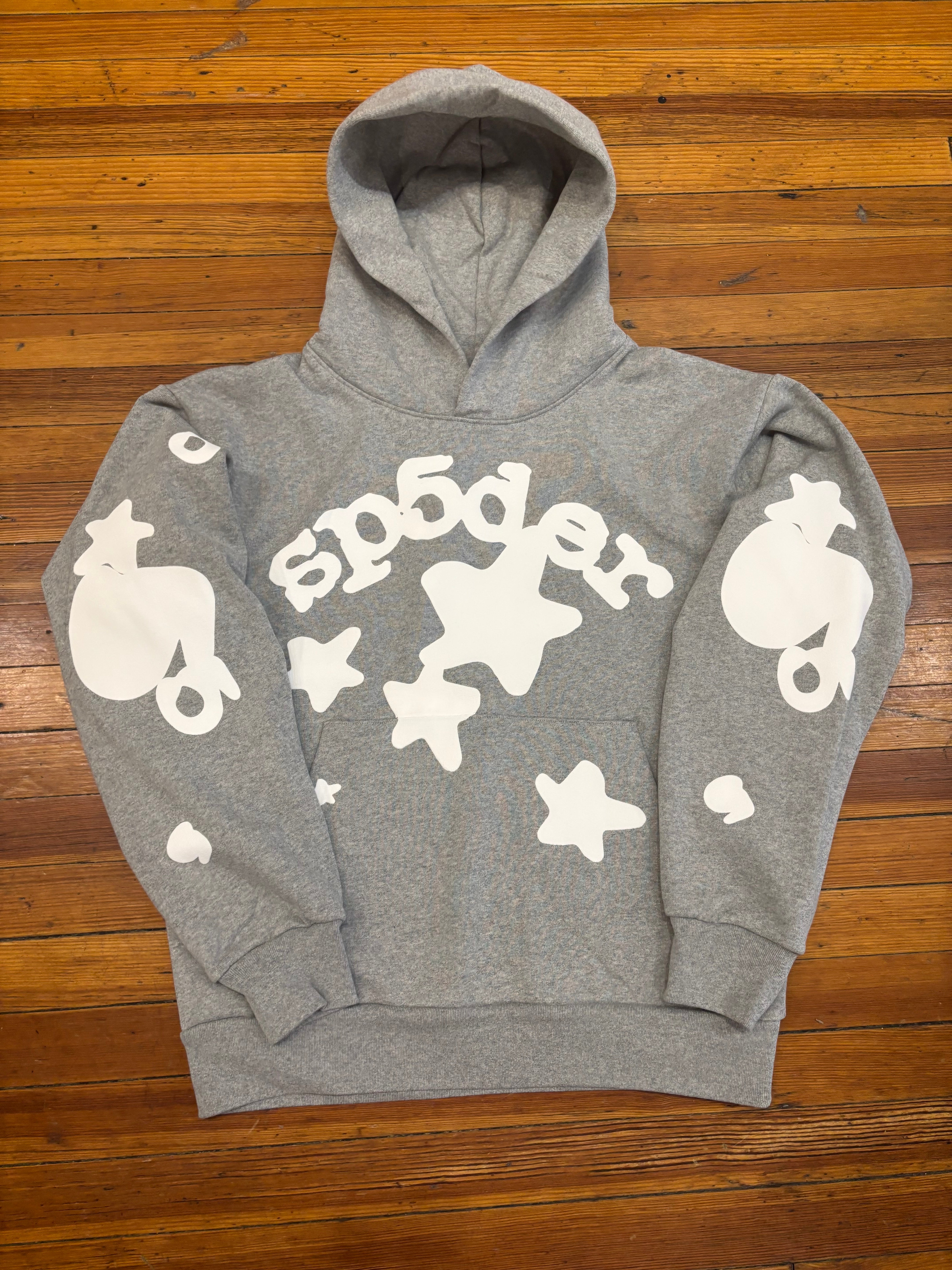 Sp5der Hoodie Beluga “Dark Heather Grey”