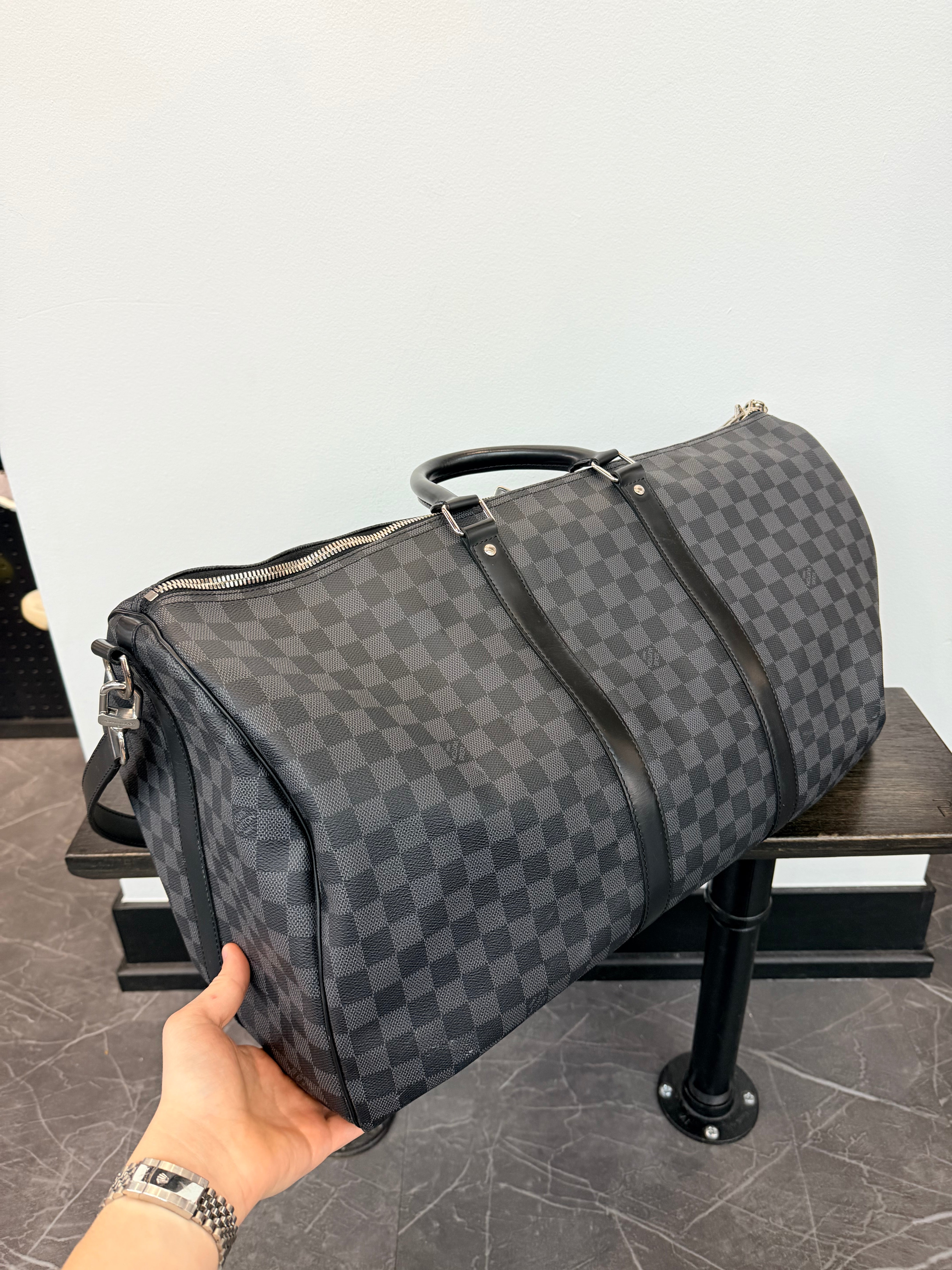 Louis Vuitton Black Monogram Duffle Bag