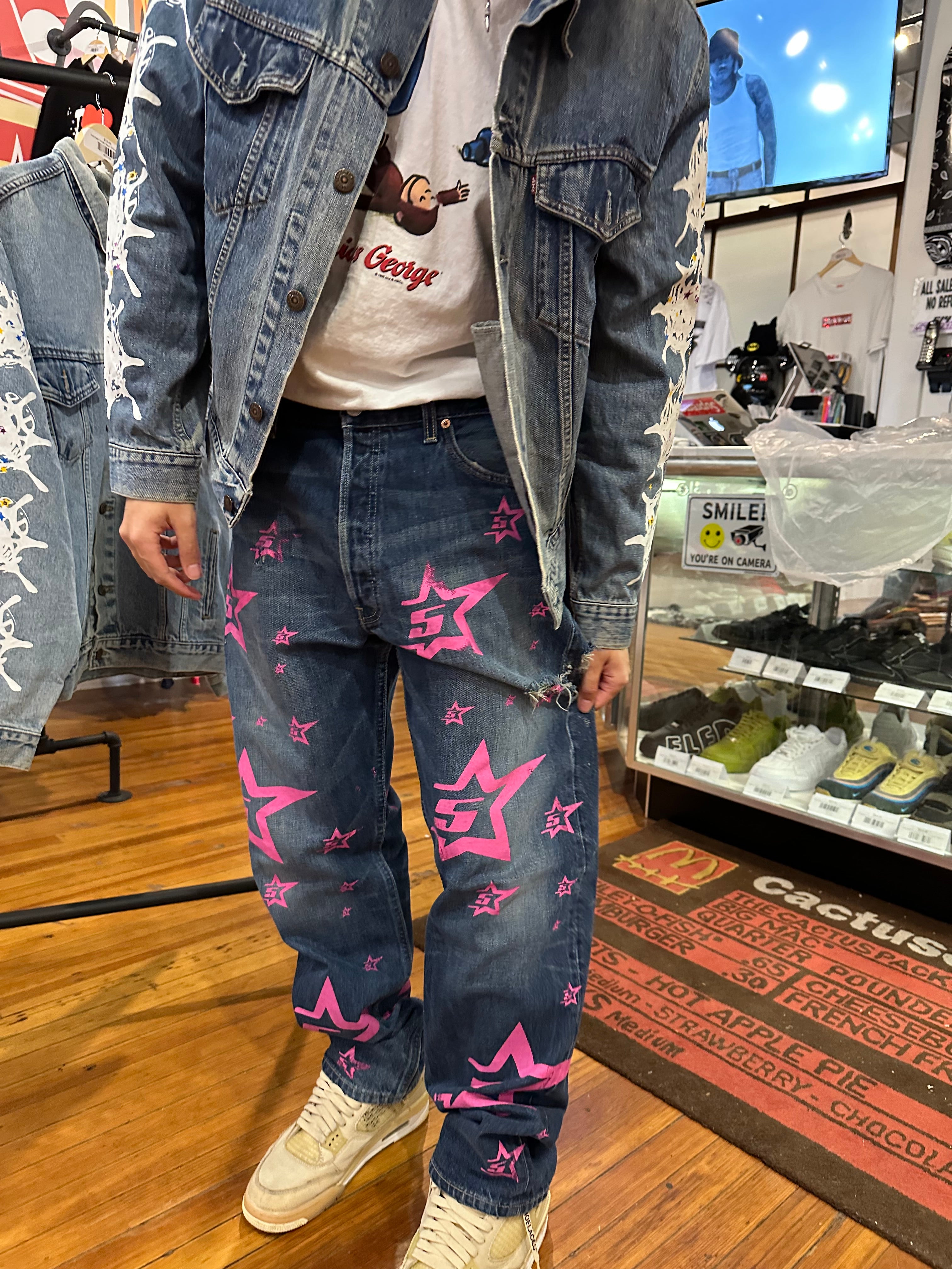 Sp5der Pink 5Star Denim Jeans (36)