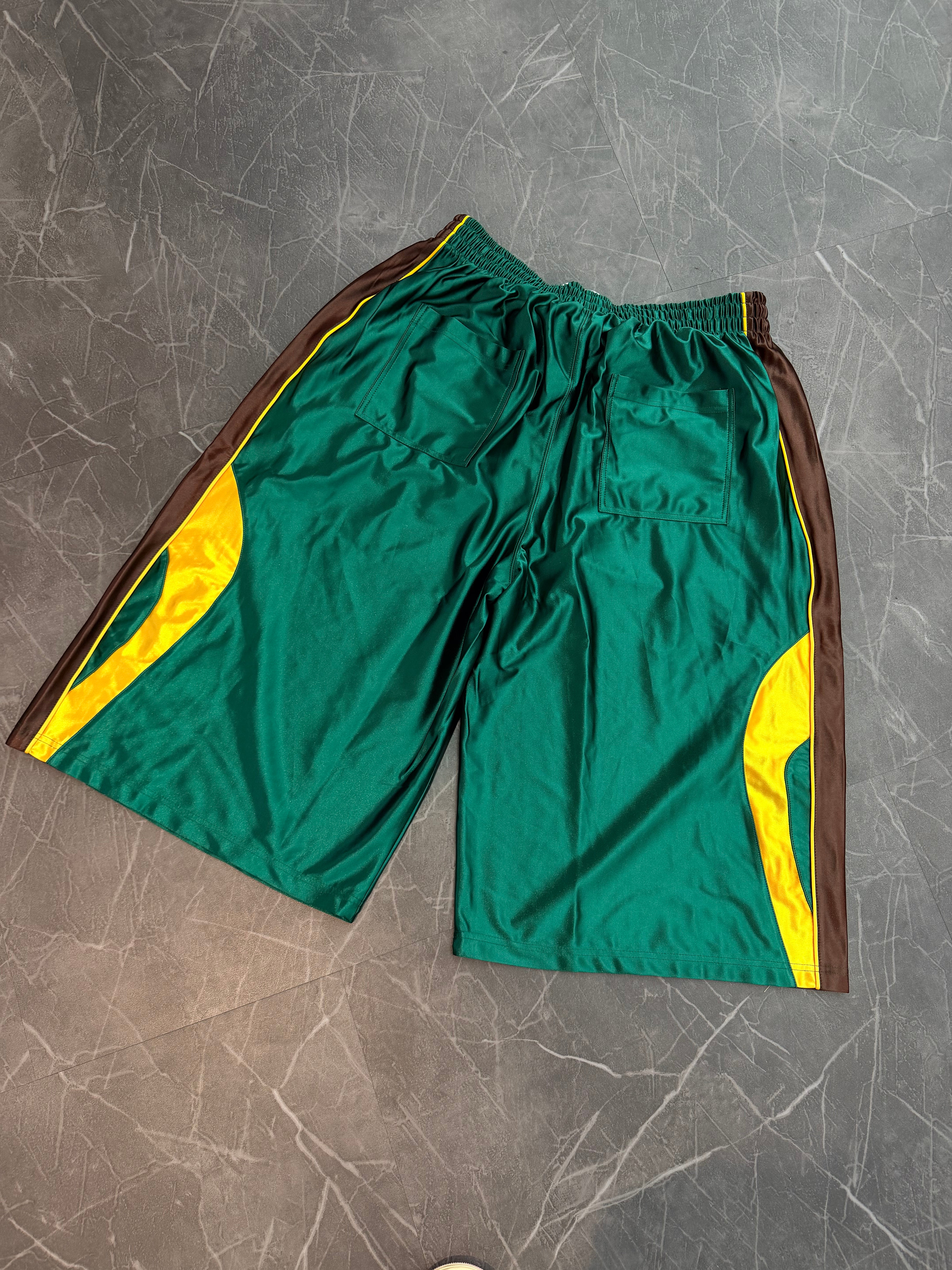 Vale Forever Iverson Basketball Shorts Green Brown