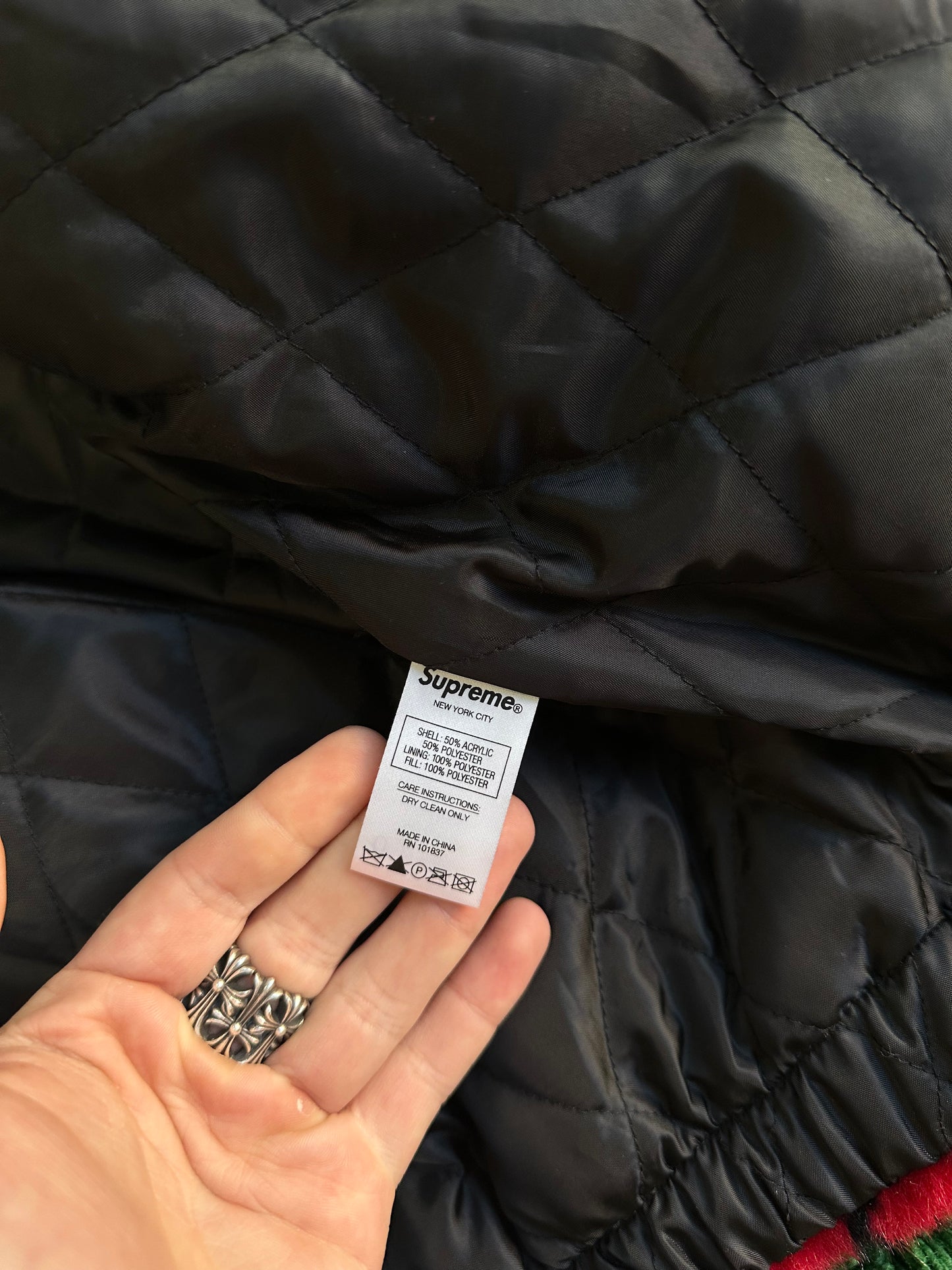 Supreme Diamond Faux Fur Jacket “Red”