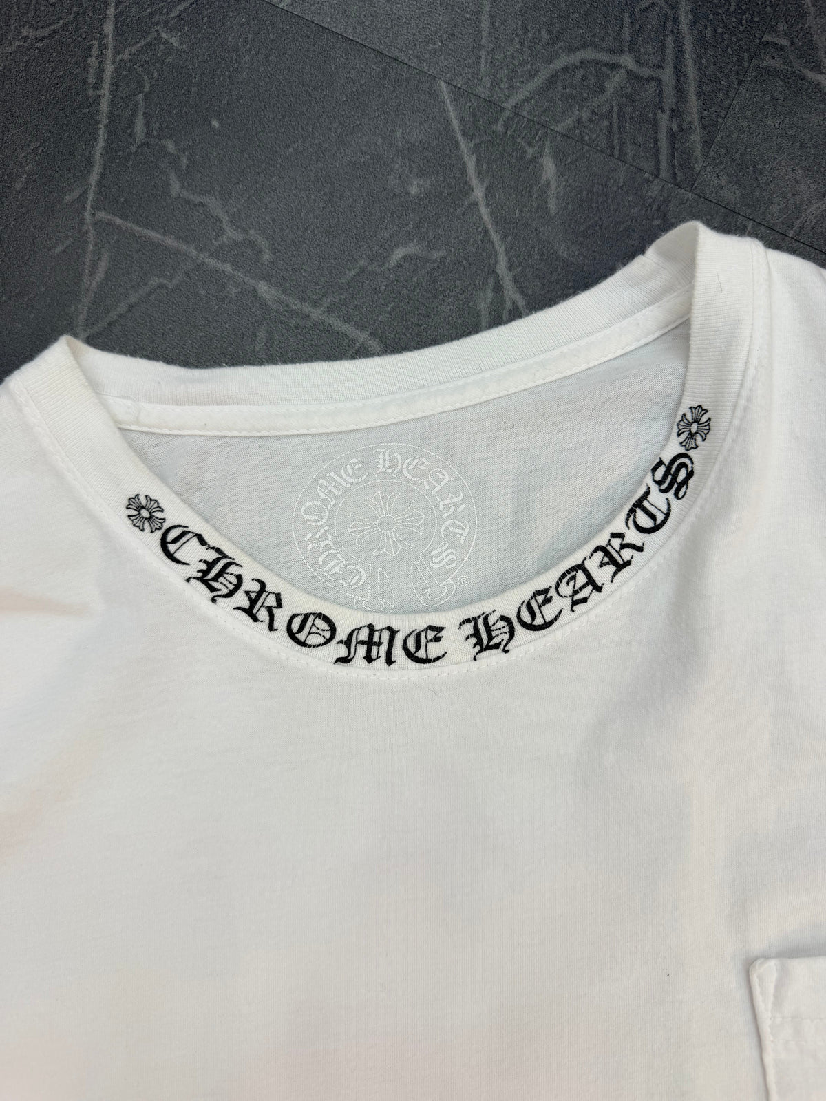 Chrome Hearts Neck Logo Tee “White” (Size XL) - Image 2