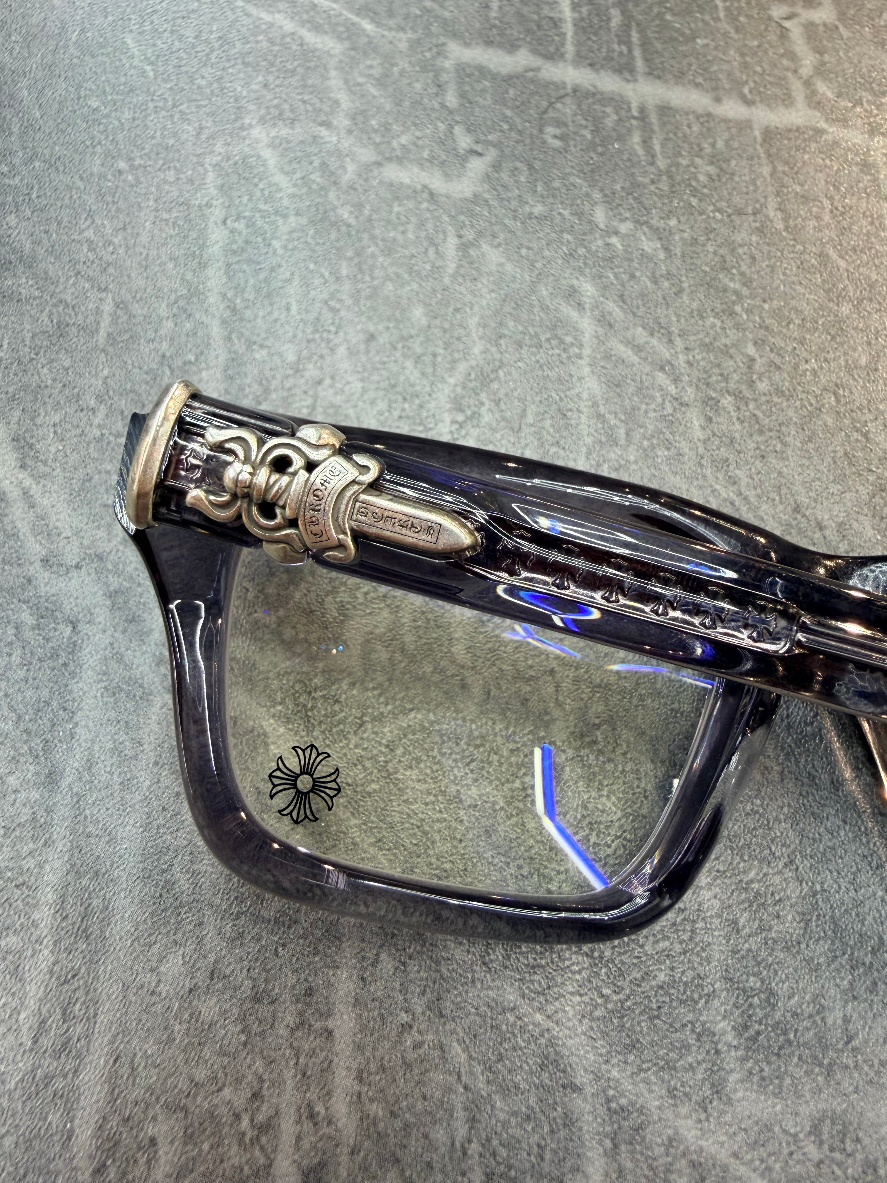 Chrome Hearts Hollyweird Clear Frame Glasses Washed Black