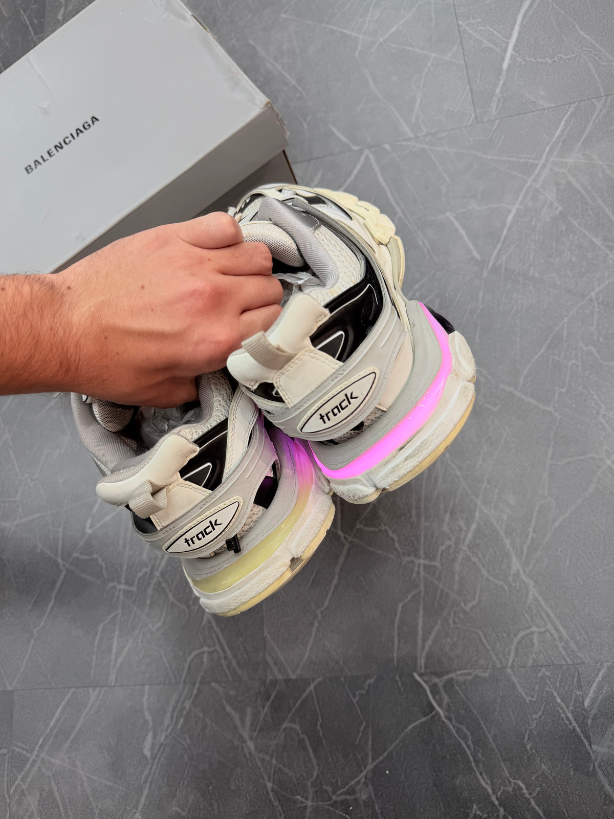 Balenciaga LED Track Runner Grey White Black