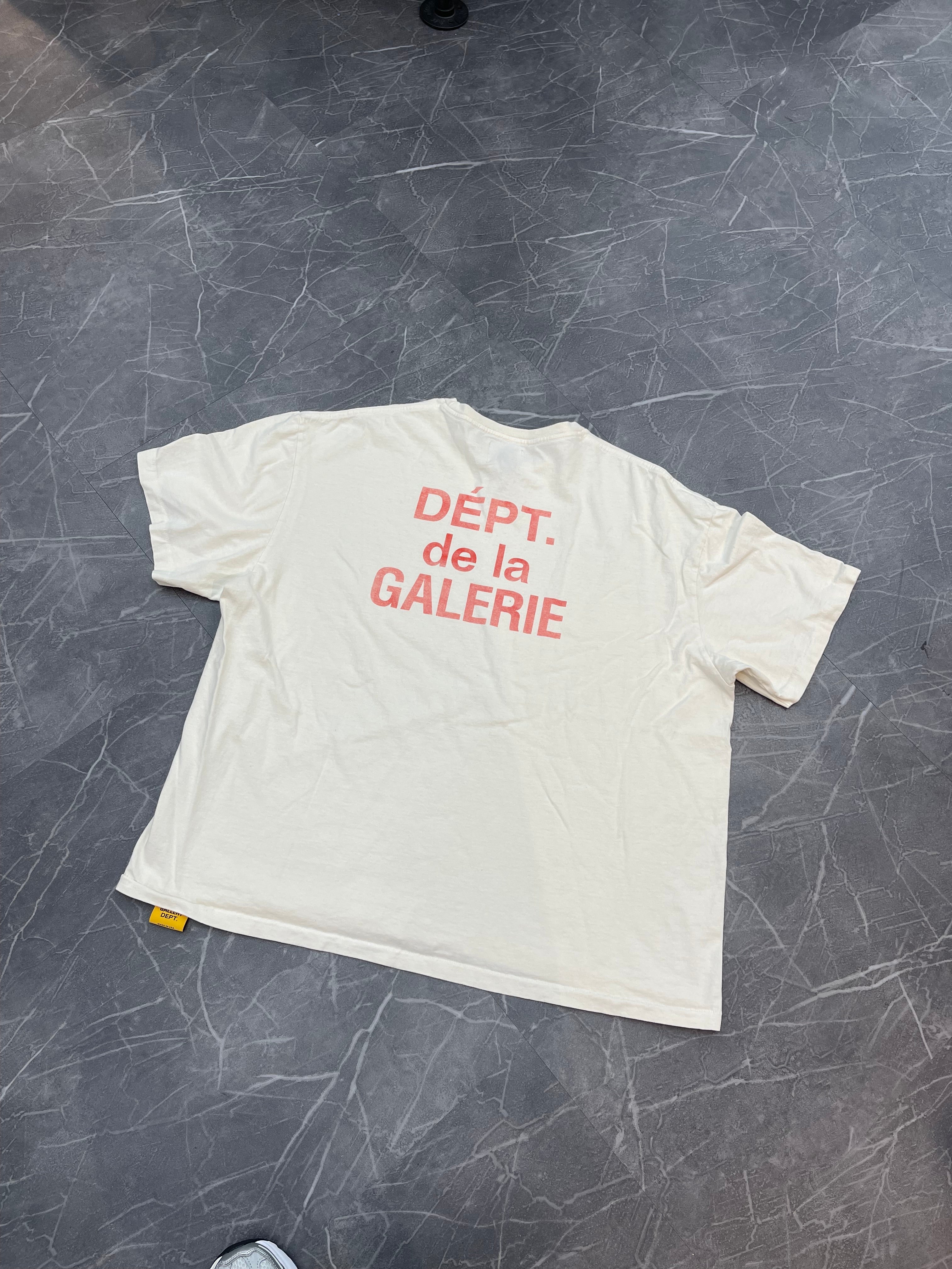 Gallery Dept Cream + Red French Logo Tee