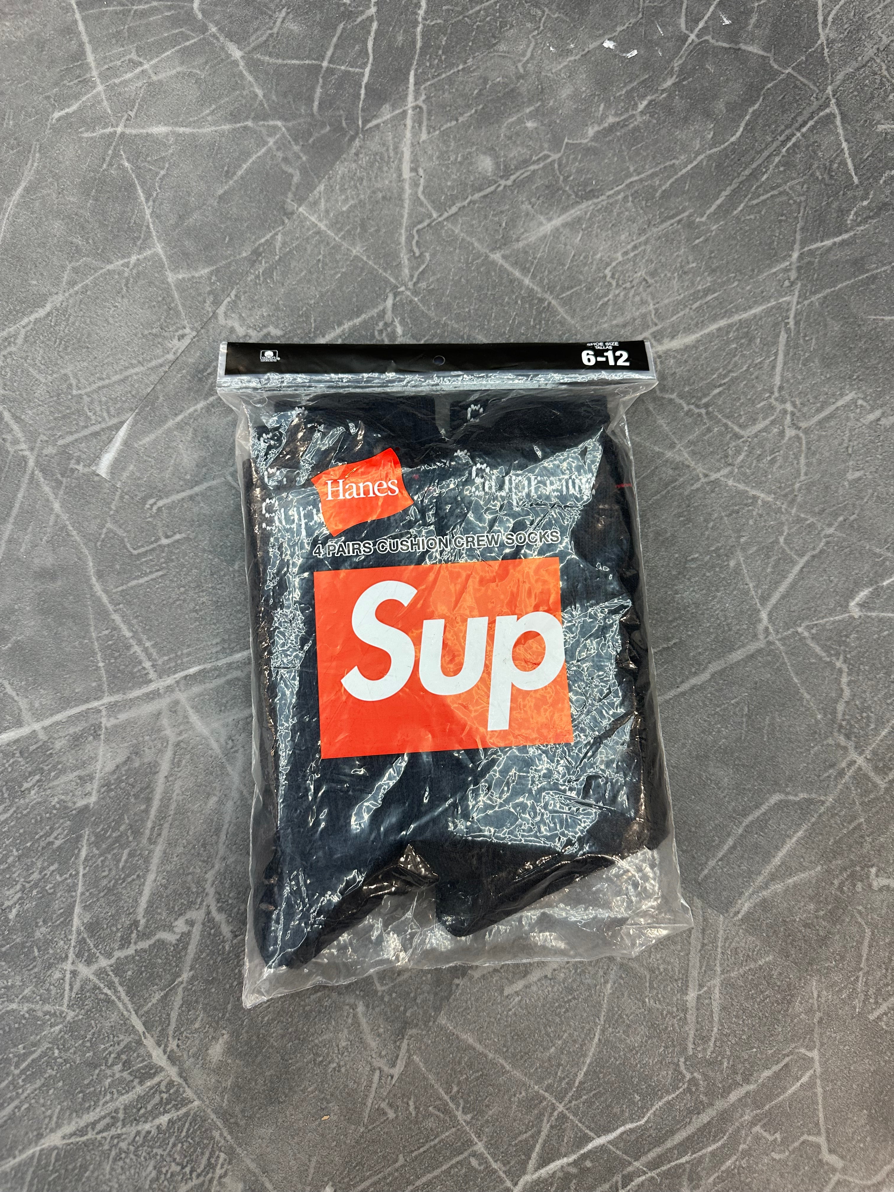 Supreme Hanes Socks Pack of 4 Black