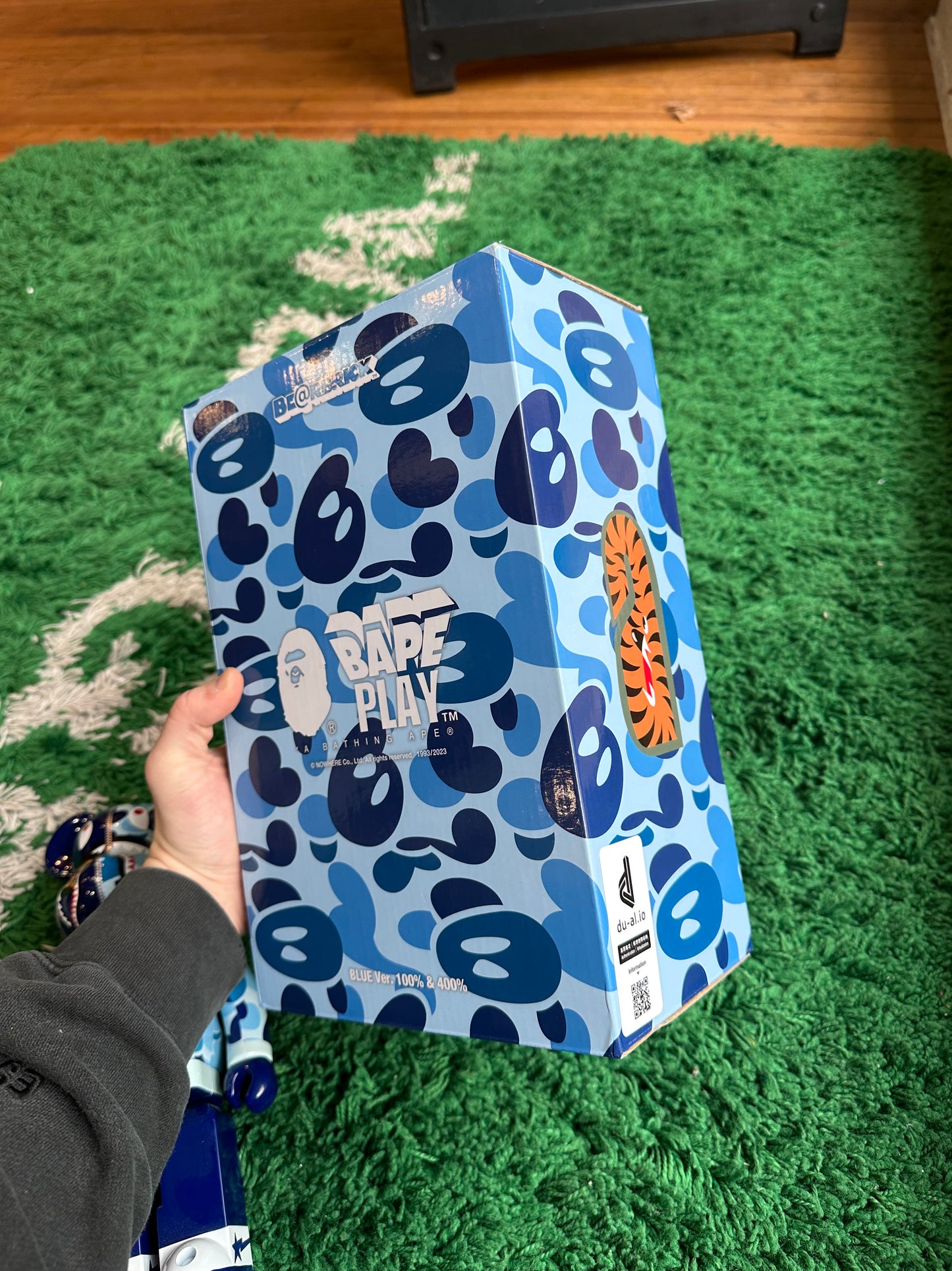 Bape BearBrick Blue Shark Camo