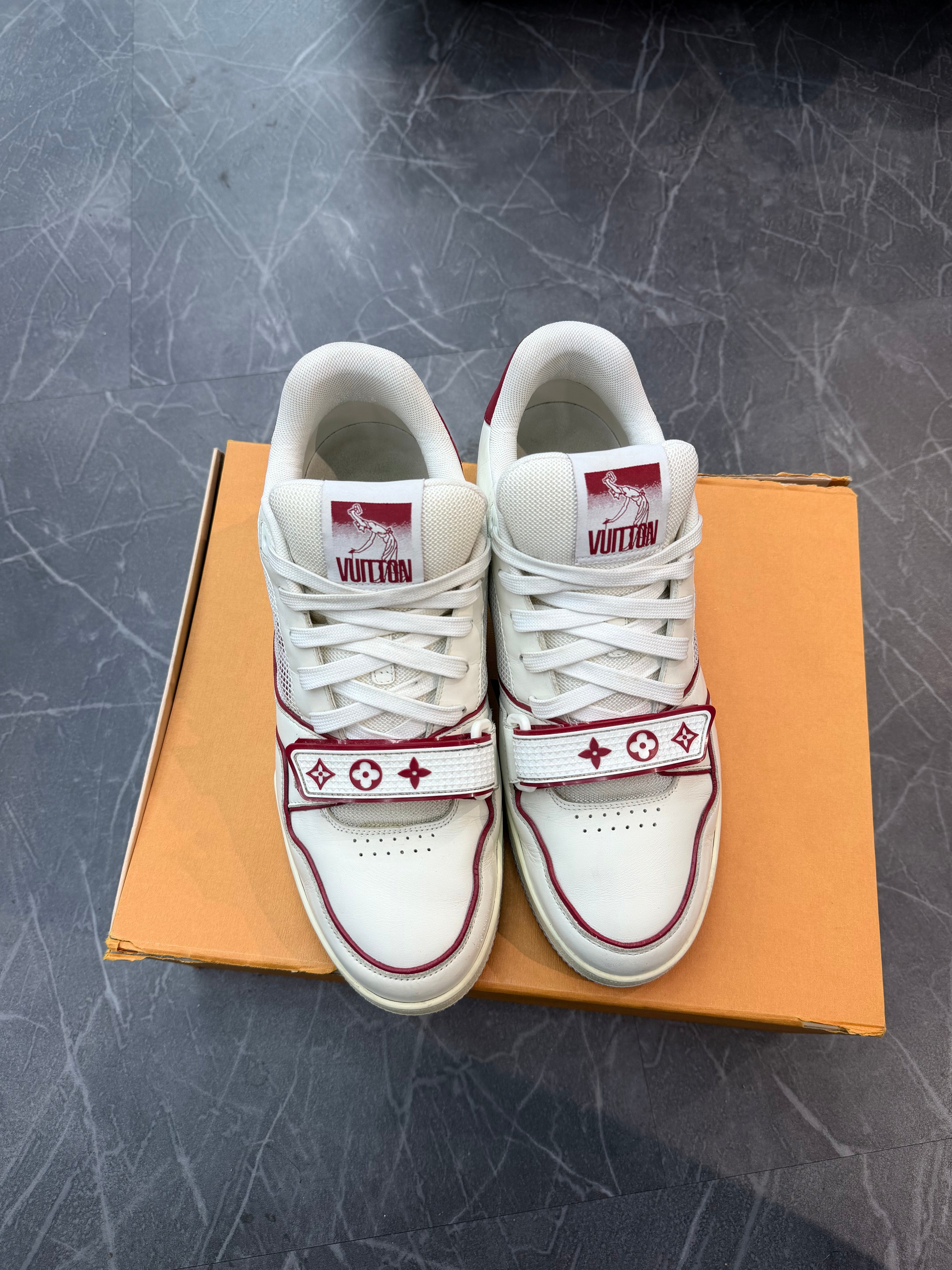 Louis Vuitton Strap Trainer White Red