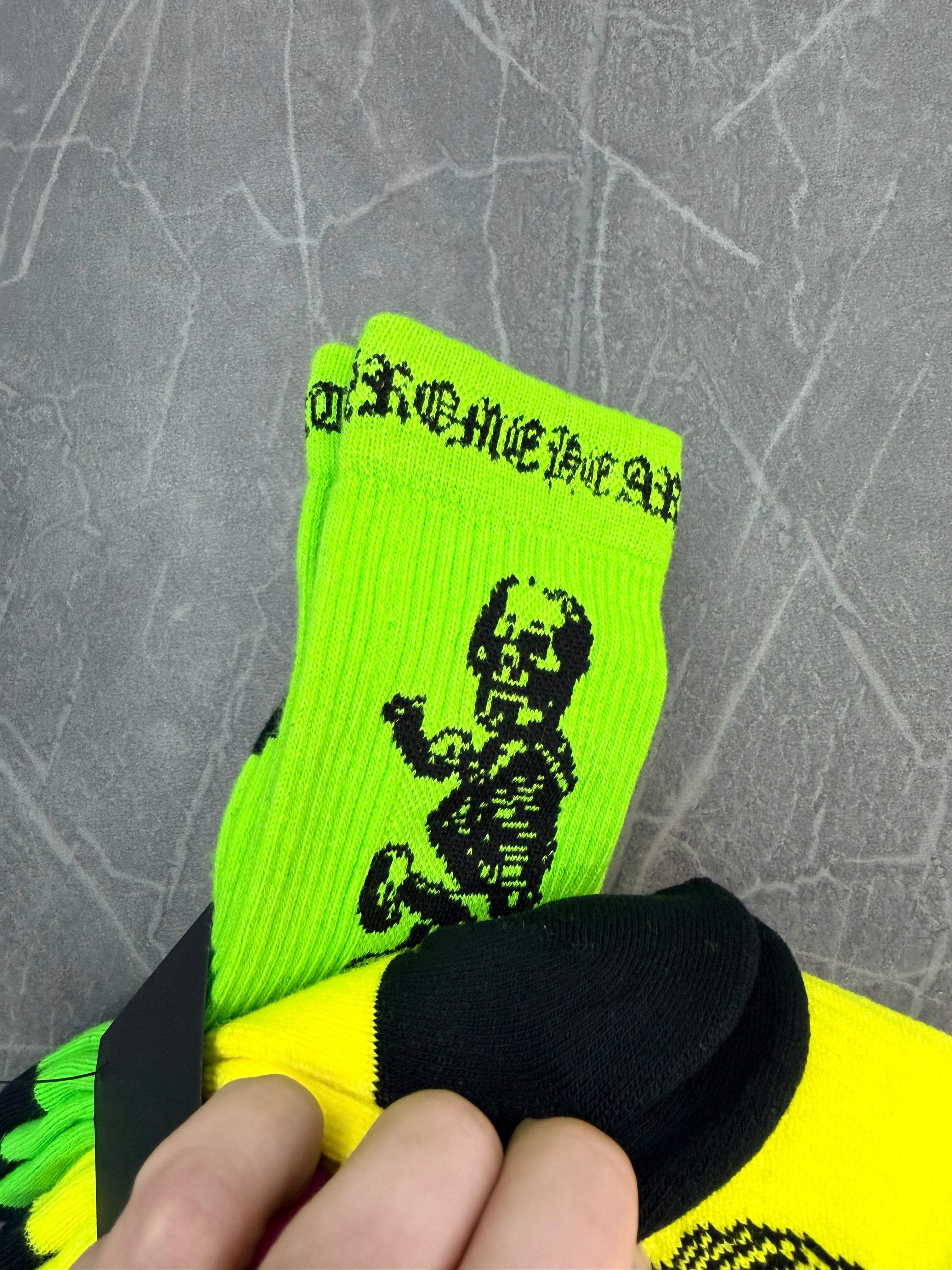 Chrome Hearts Foti Socks Neon Yellow, Neon Pink, Neon Green