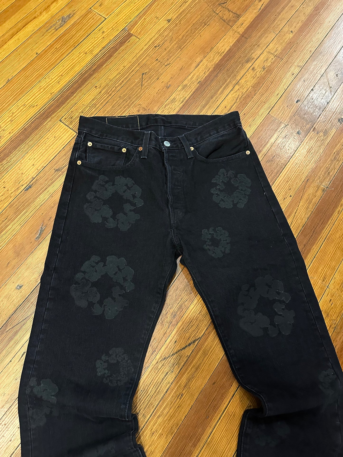 Denim Tears Cotton Wreath Jeans “Black on Black” (32)